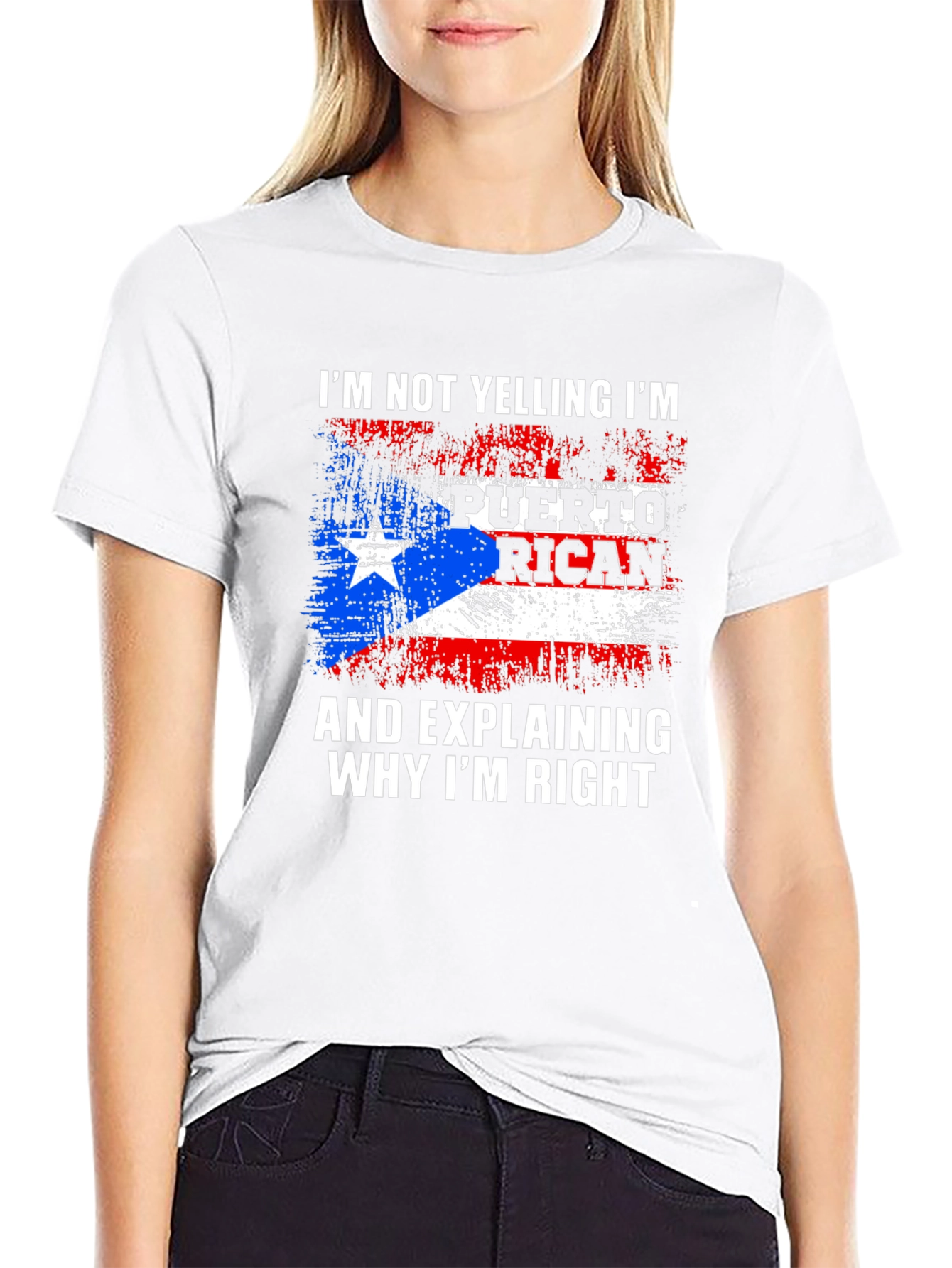 Puerto Rican Flag Graphic Tee - Im Not Yelling