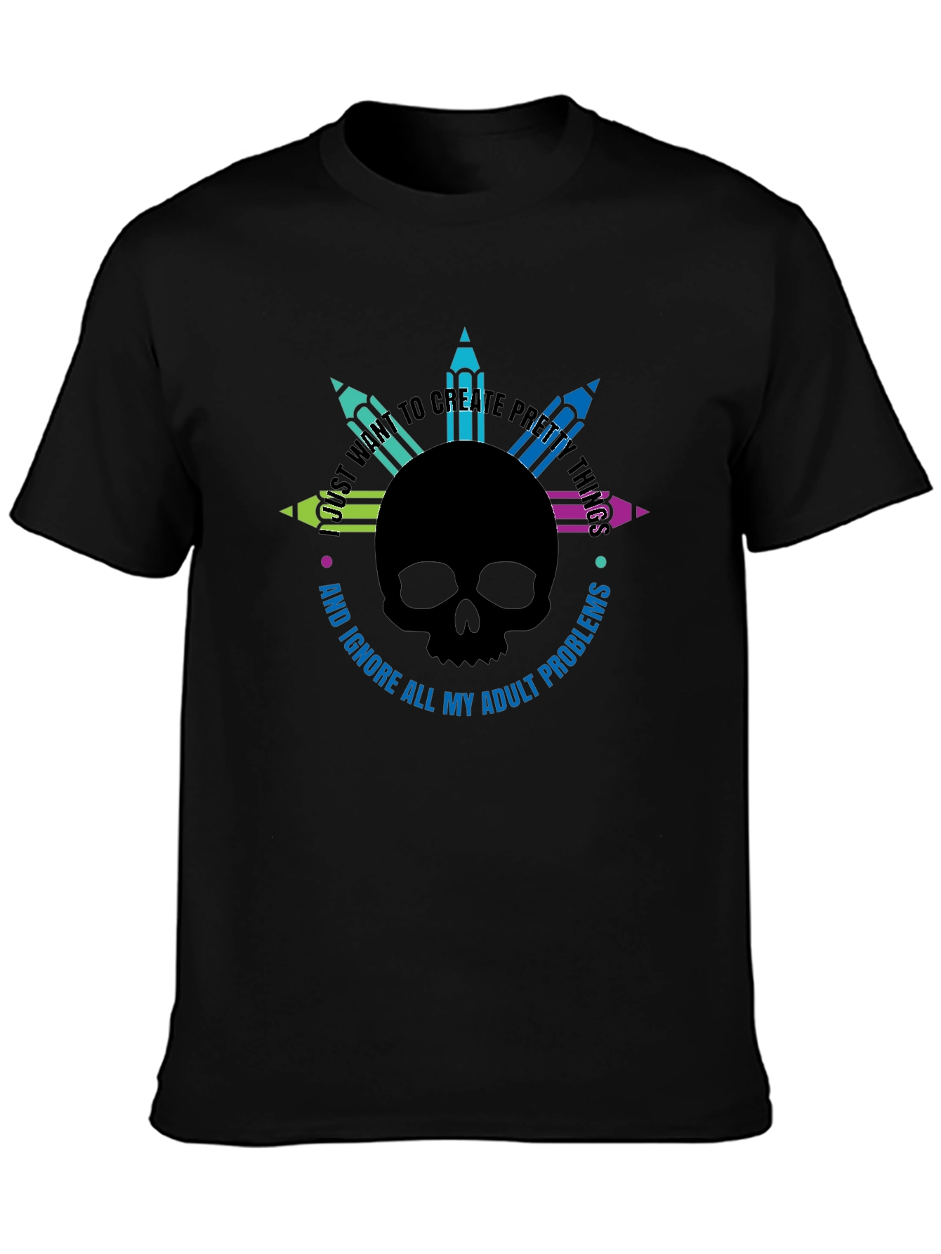 Skull & Pencils Graphic T-Shirt - Create Pretty Things