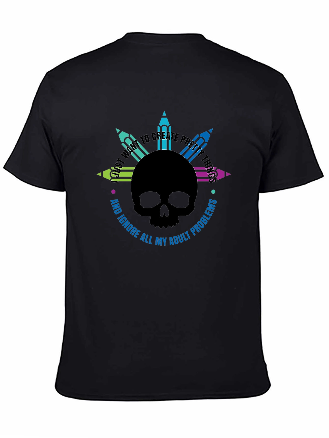 Skull & Pencils Graphic T-Shirt - Create Pretty Things