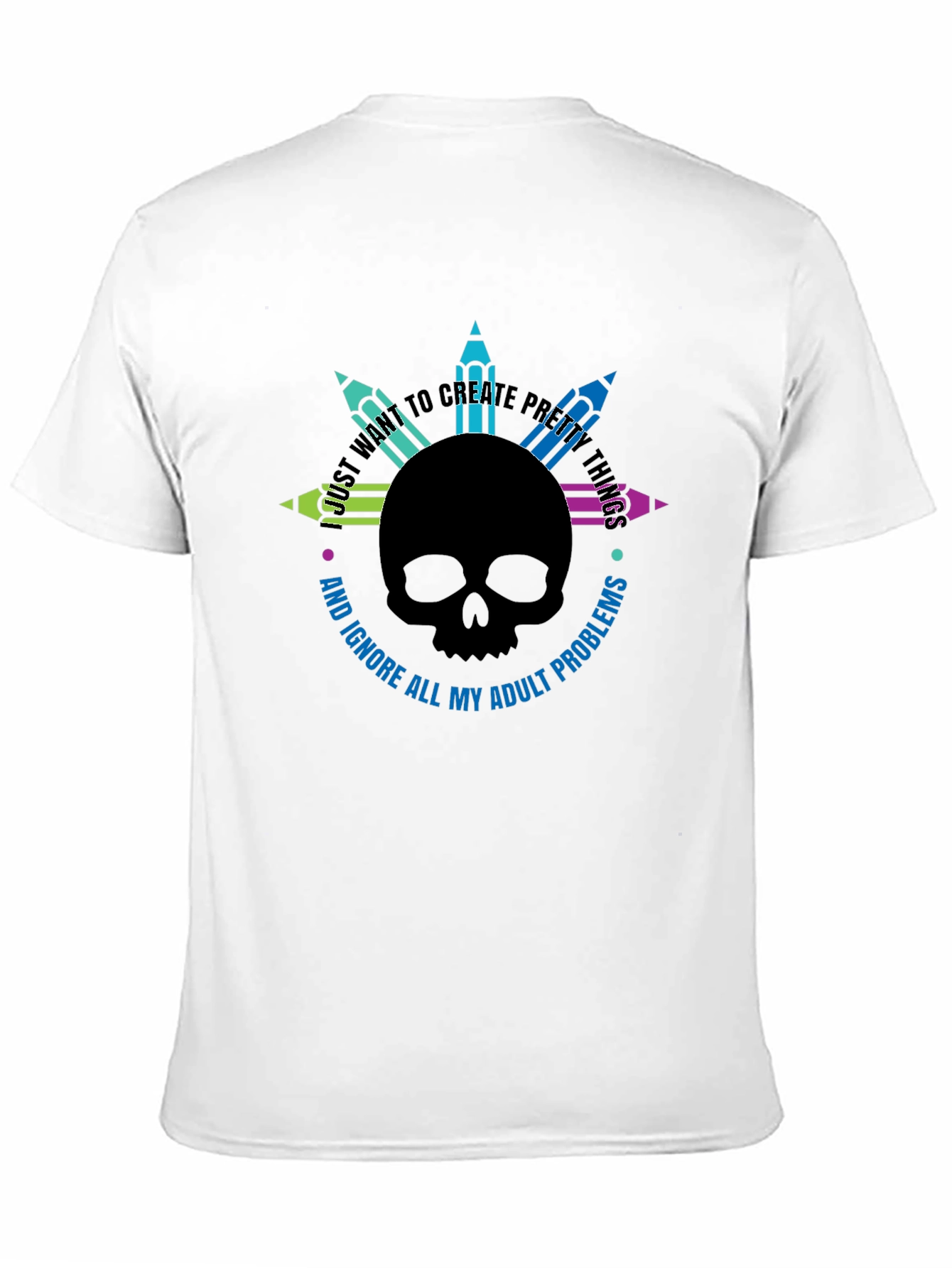 Skull & Pencils Graphic T-Shirt - Create Pretty Things