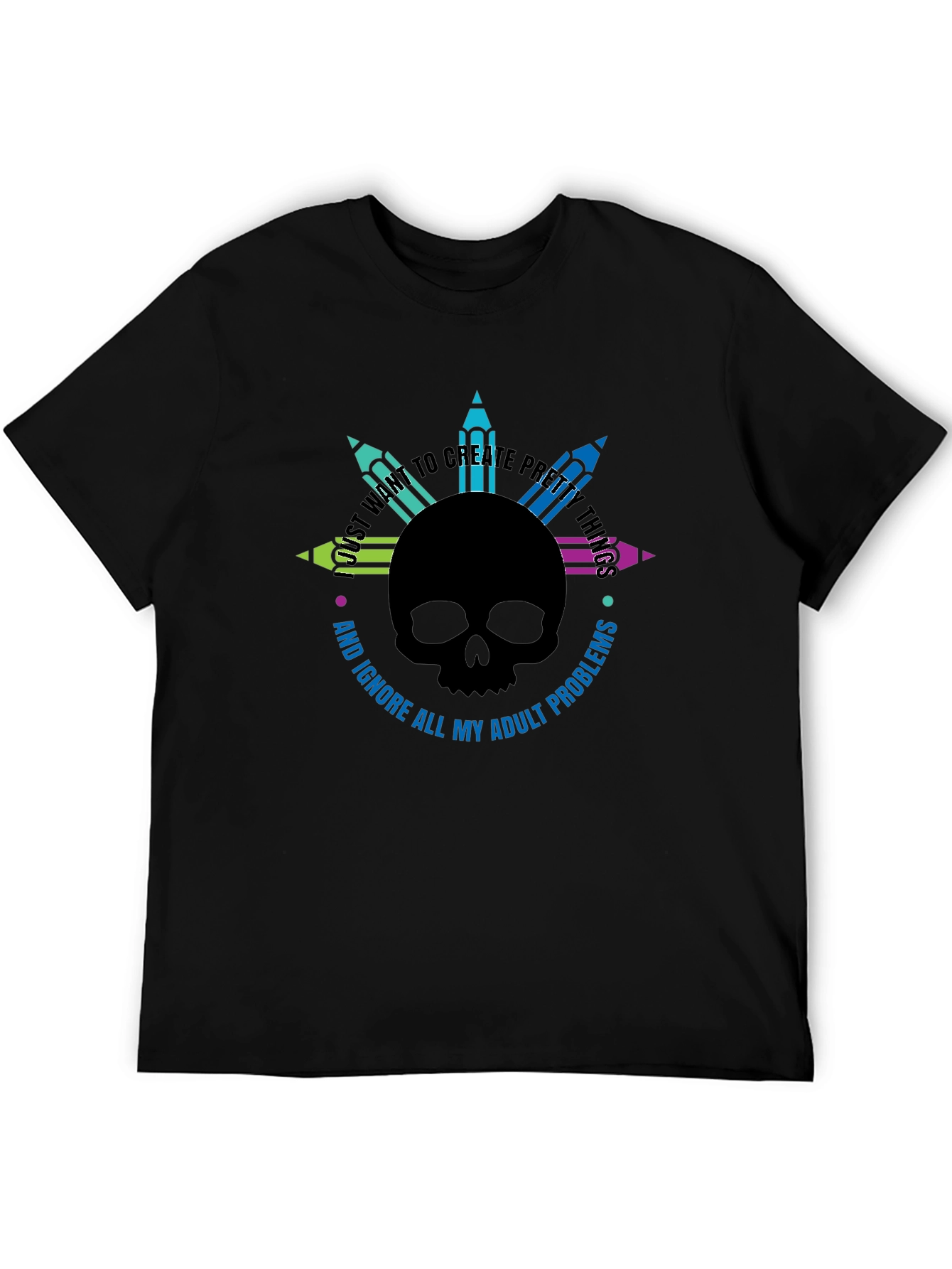 Skull & Pencils Graphic T-Shirt - Create Pretty Things
