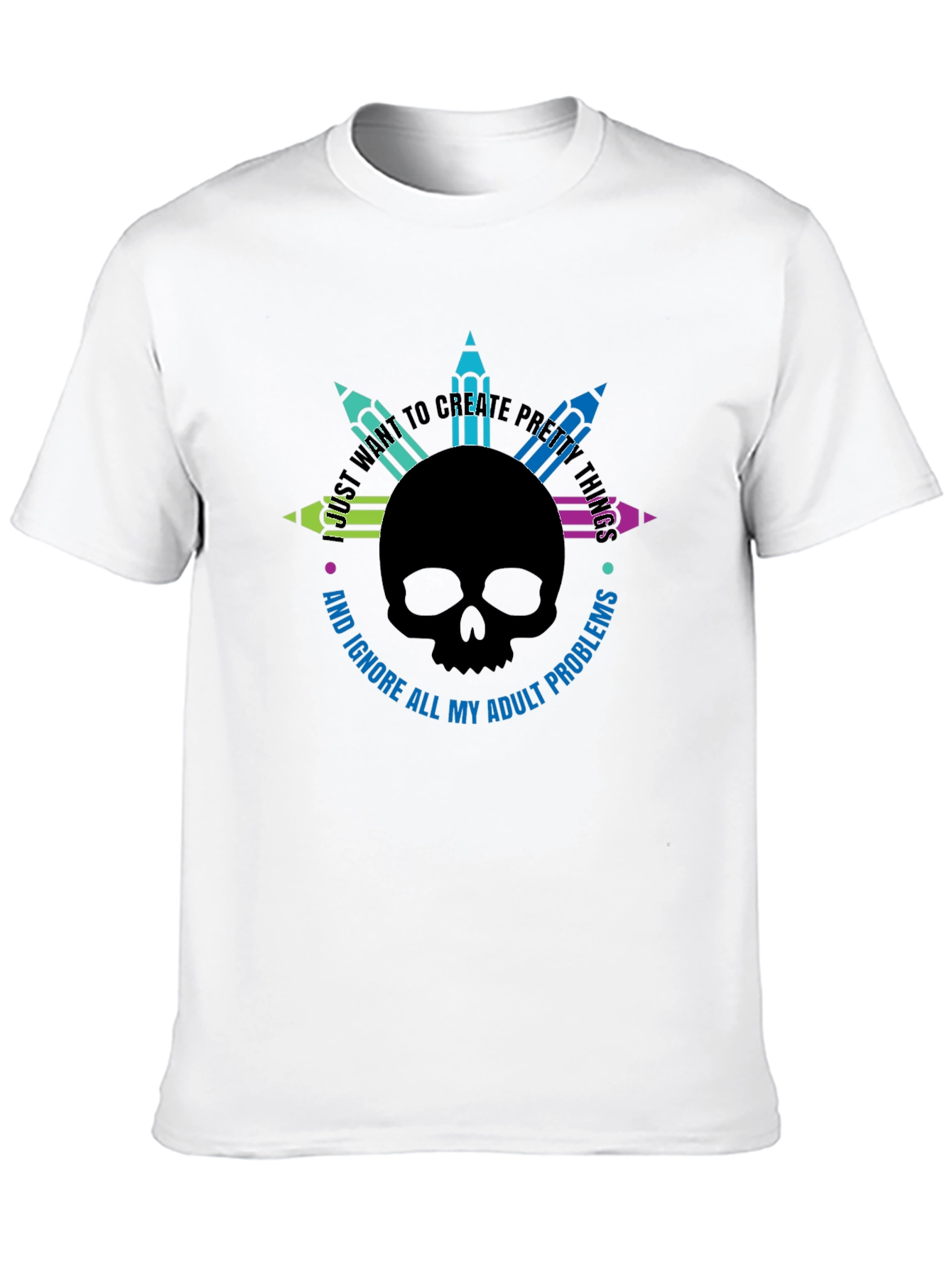 Skull & Pencils Graphic T-Shirt - Create Pretty Things