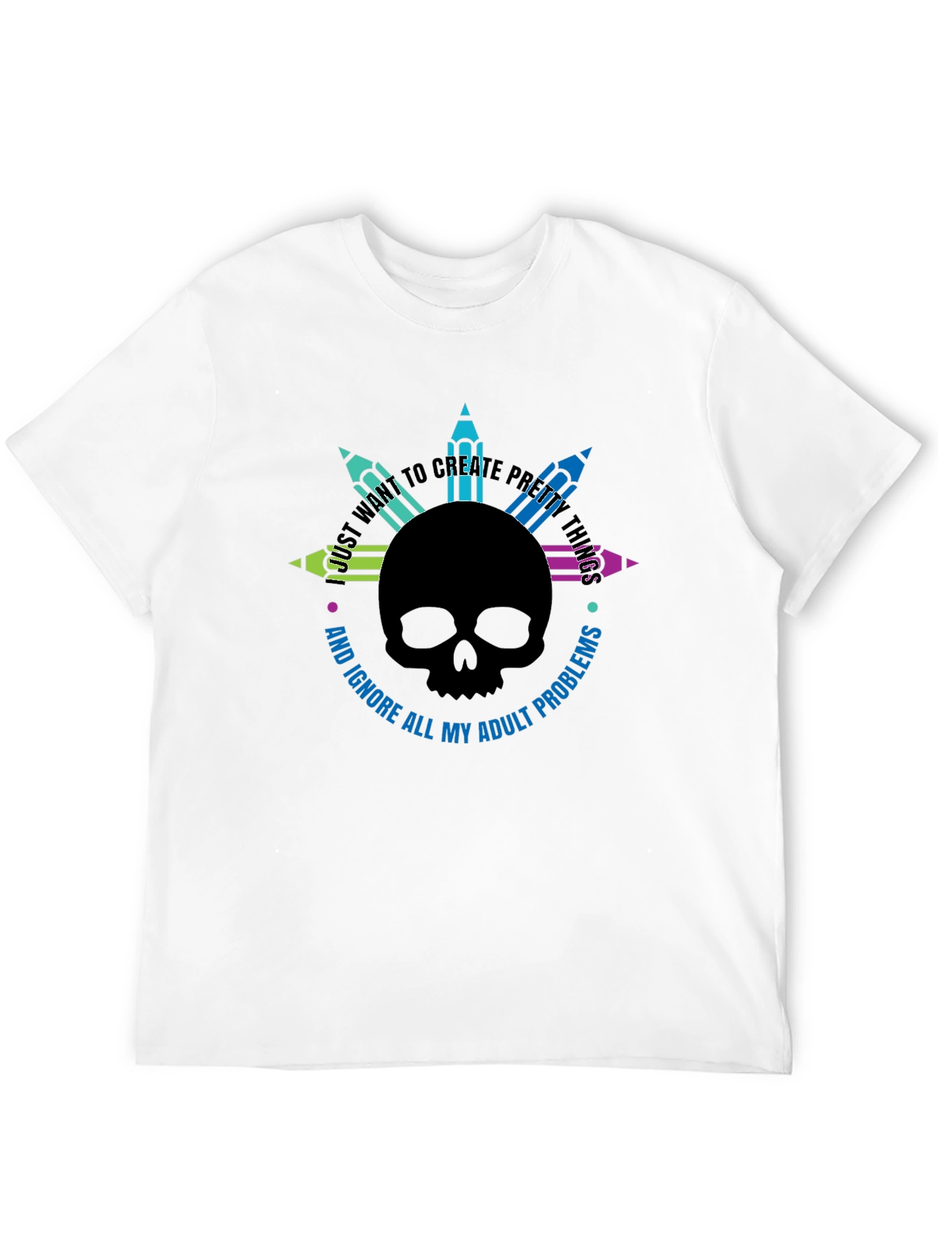 Skull & Pencils Graphic T-Shirt - Create Pretty Things