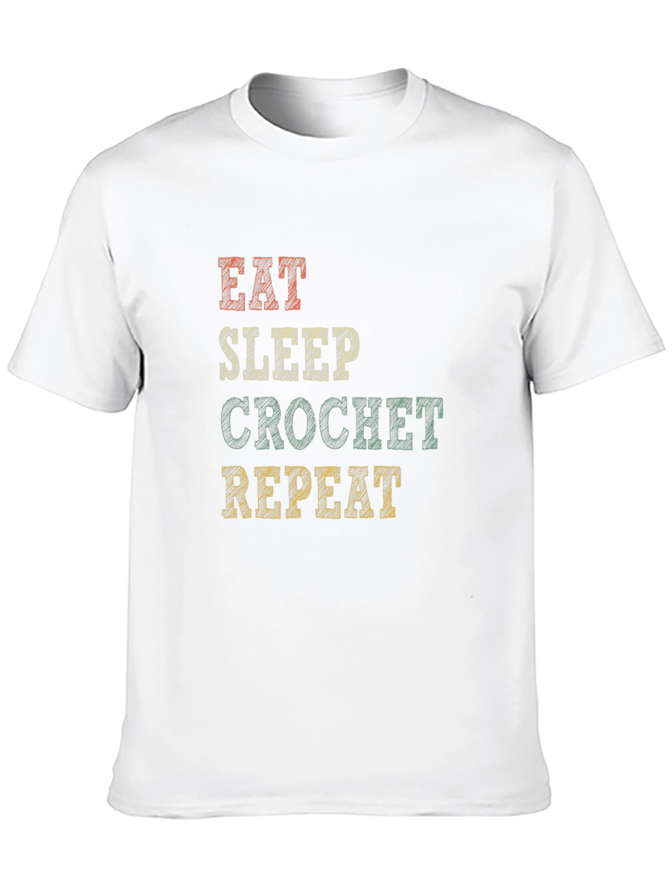 Eat Sleep Crochet Repeat Graphic Tee