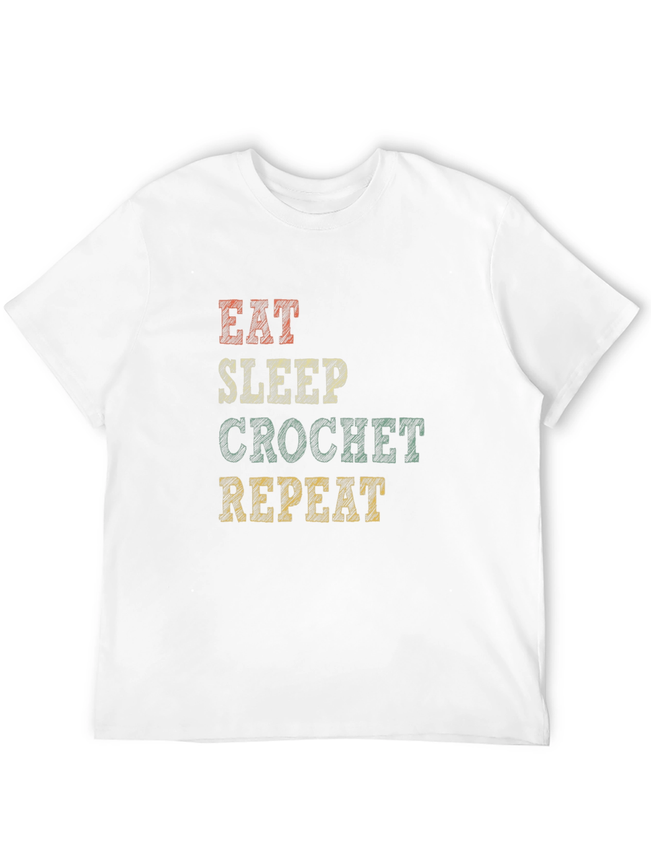 Eat Sleep Crochet Repeat Graphic Tee