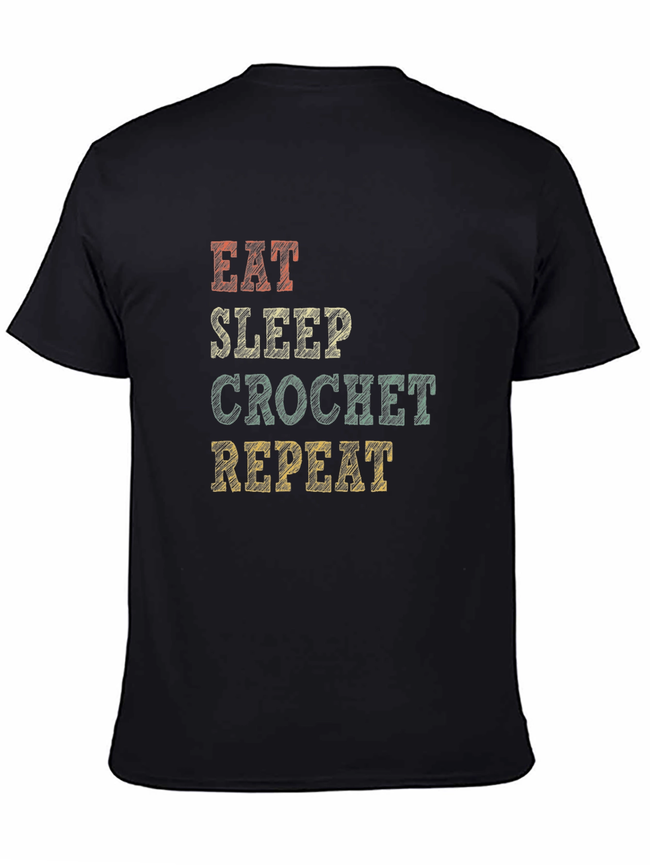 Eat Sleep Crochet Repeat Graphic Tee