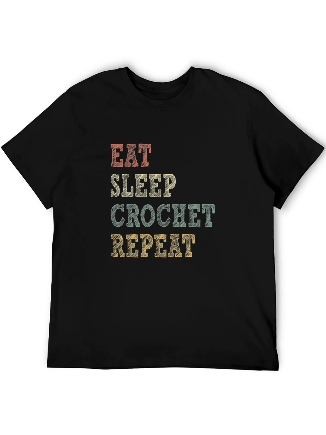 Eat Sleep Crochet Repeat Graphic Tee