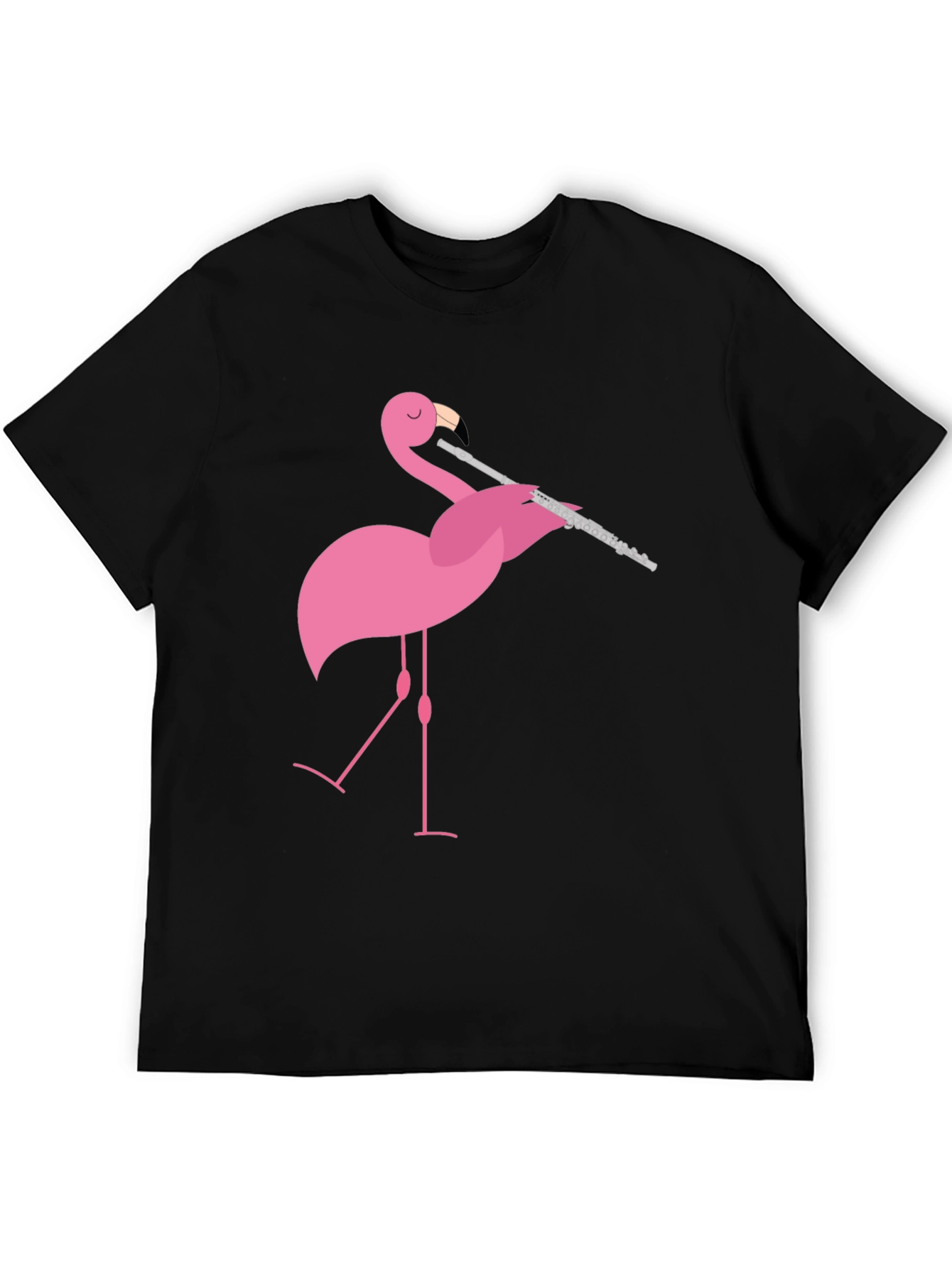 Flamingo Playing Flute Graphic Tee