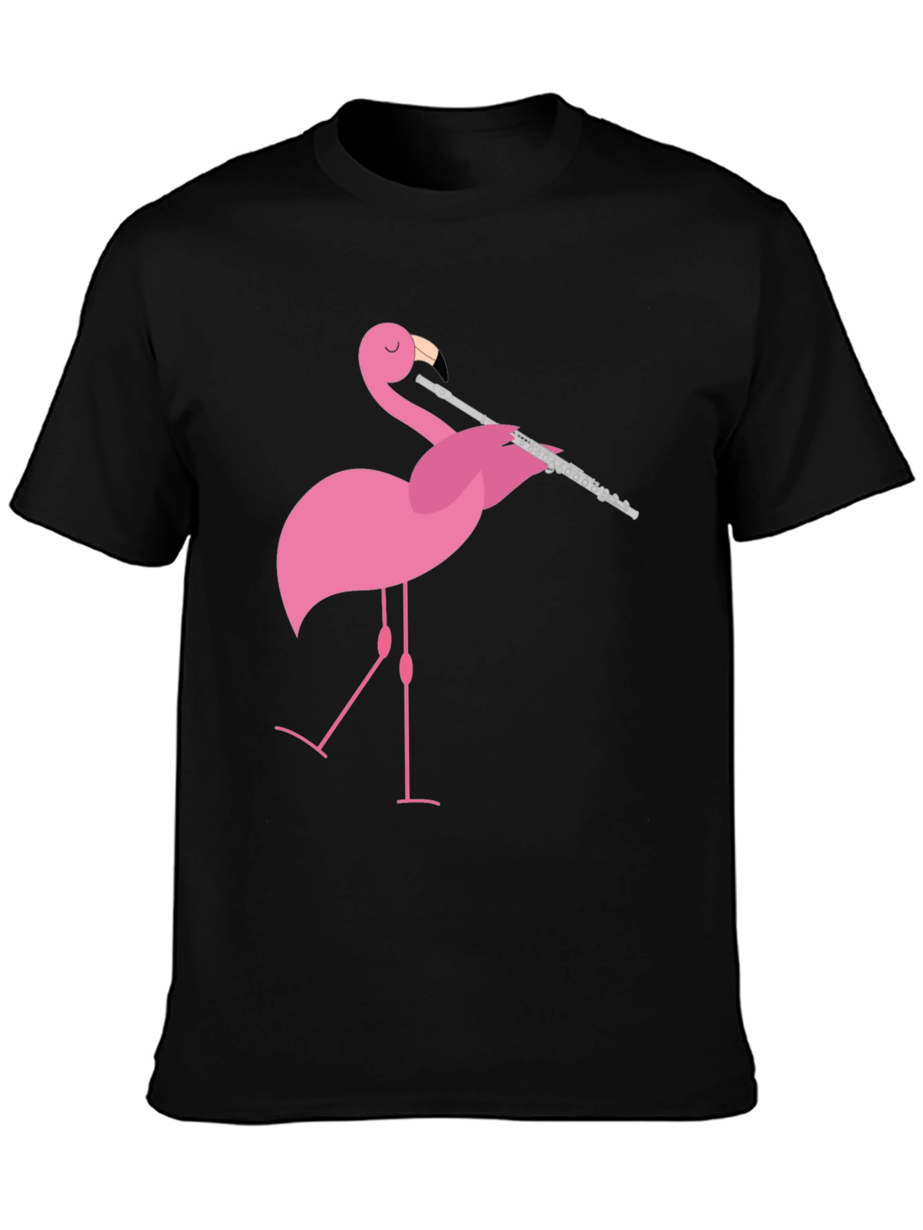 Flamingo Playing Flute Graphic Tee