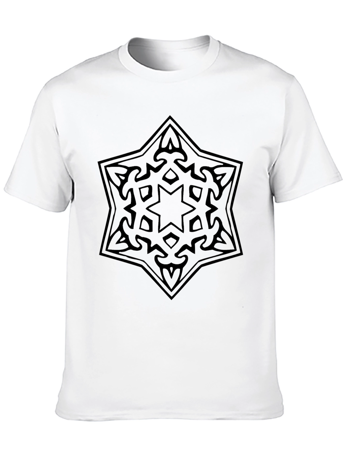 Mens Black T-Shirt with Star Design