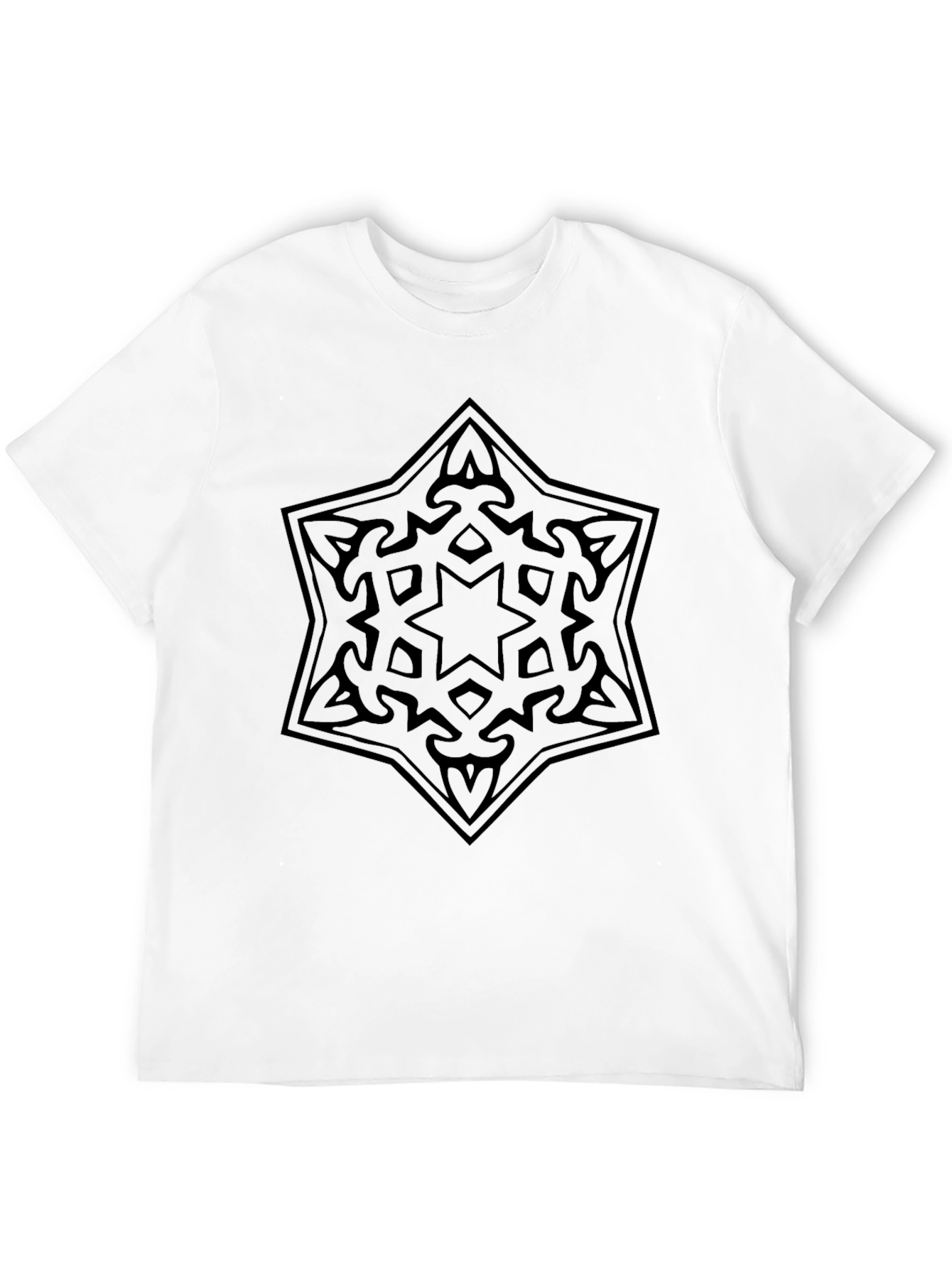 Mens Black T-Shirt with Star Design