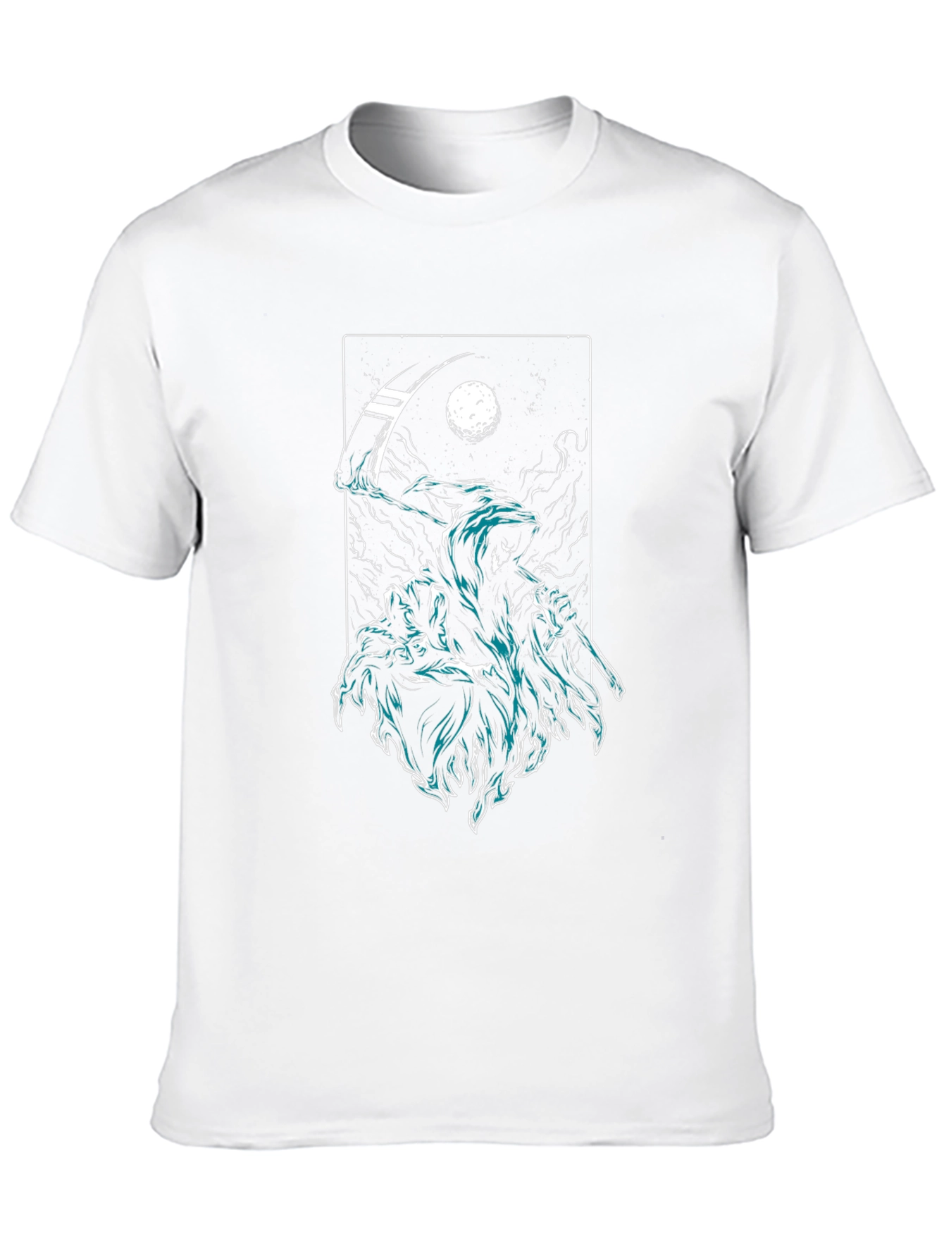 Grim Reaper Graphic Black T-Shirt - Death Scythe Design