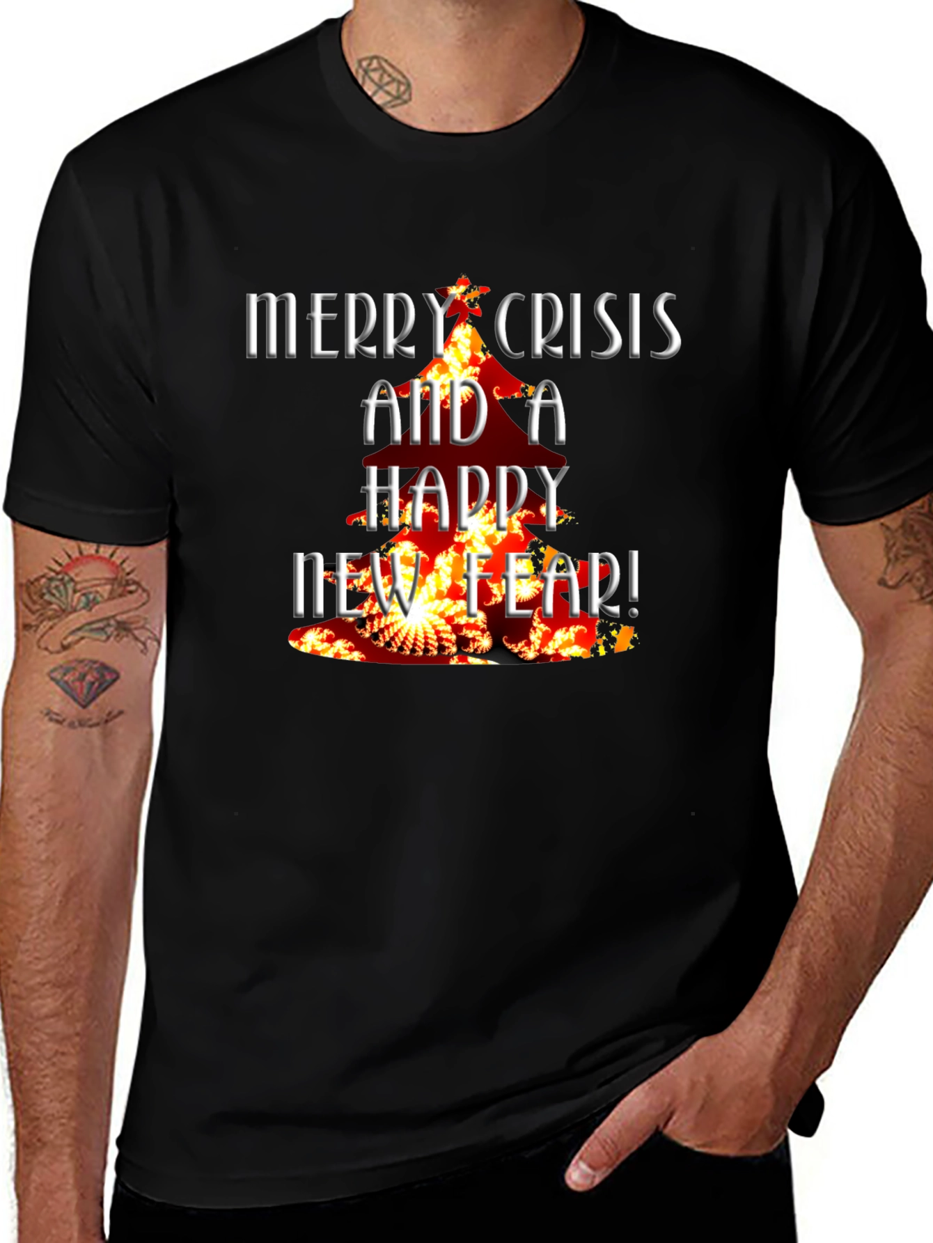 Merry Crisis T-Shirt - Dark Humor Tee