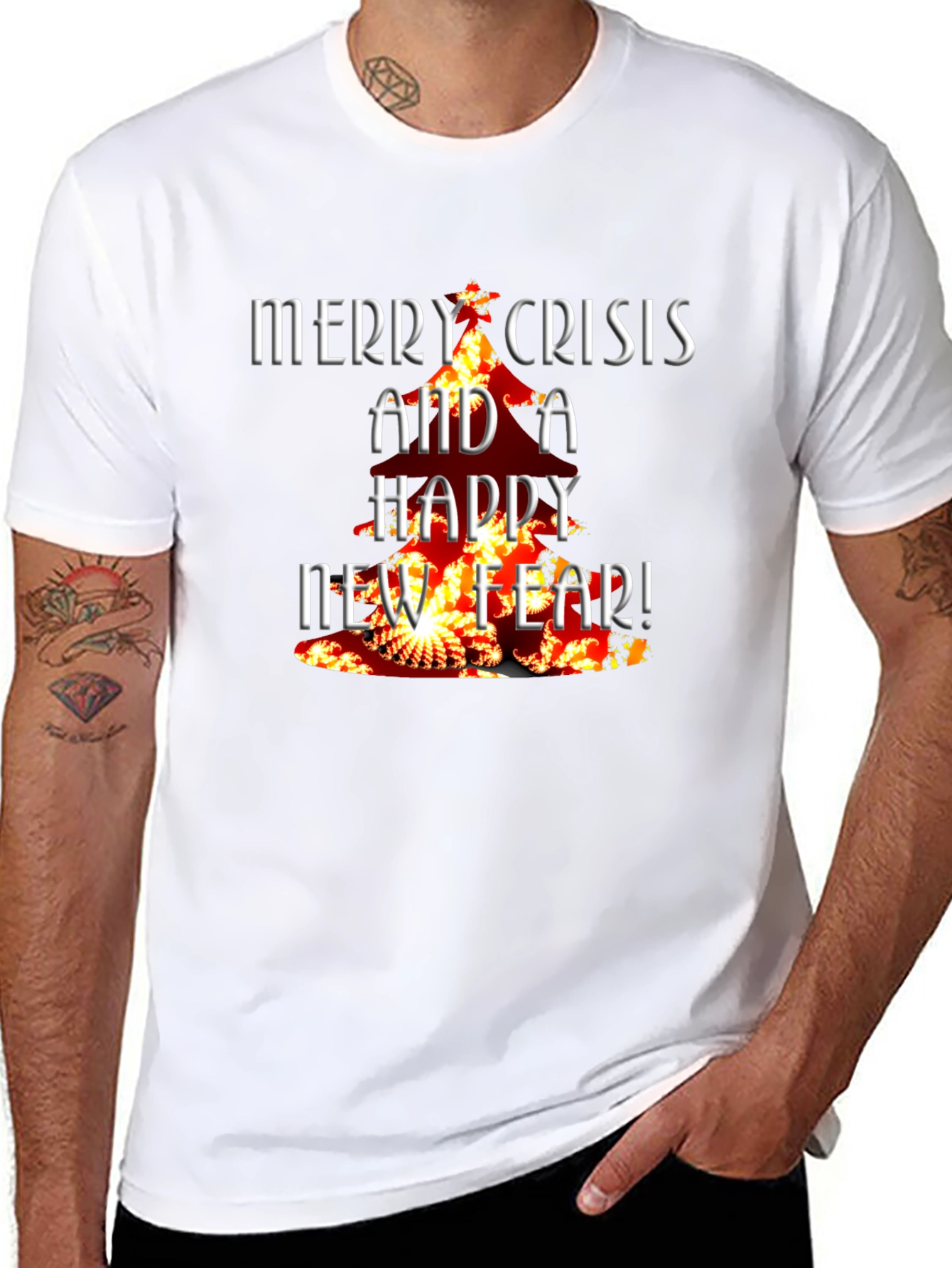 Merry Crisis T-Shirt - Dark Humor Tee