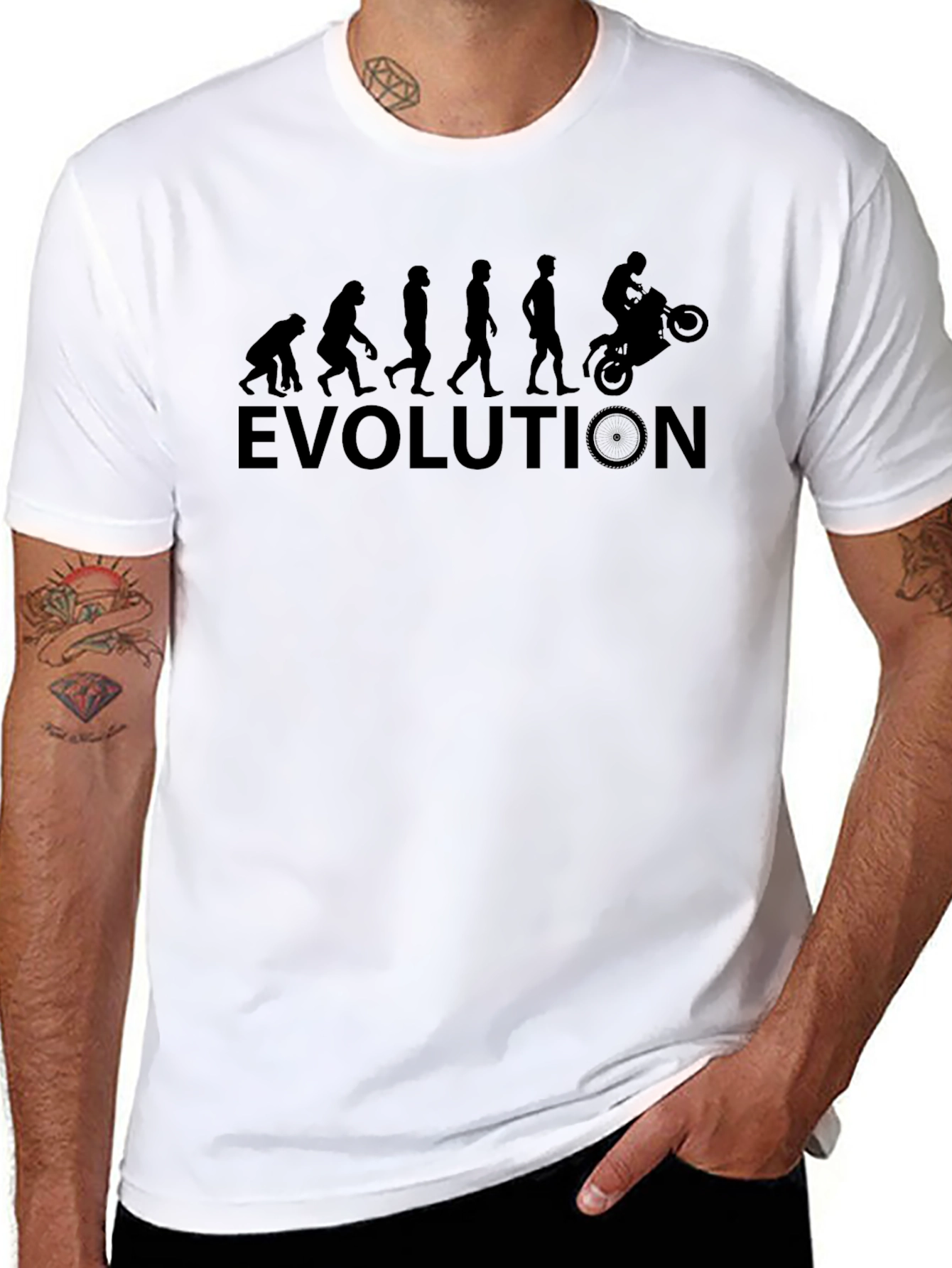 Evolution Motorcycle Rider T-Shirt - Black
