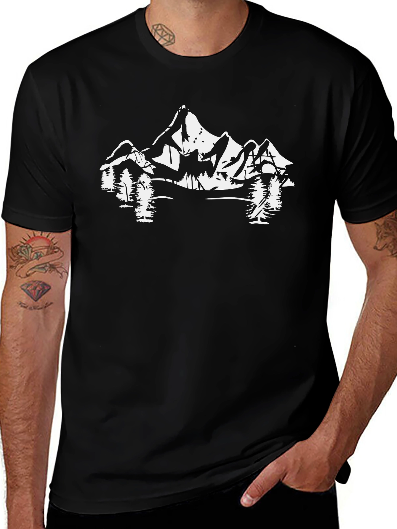 Mountain Graphic Tee - Black Adventure Shirt