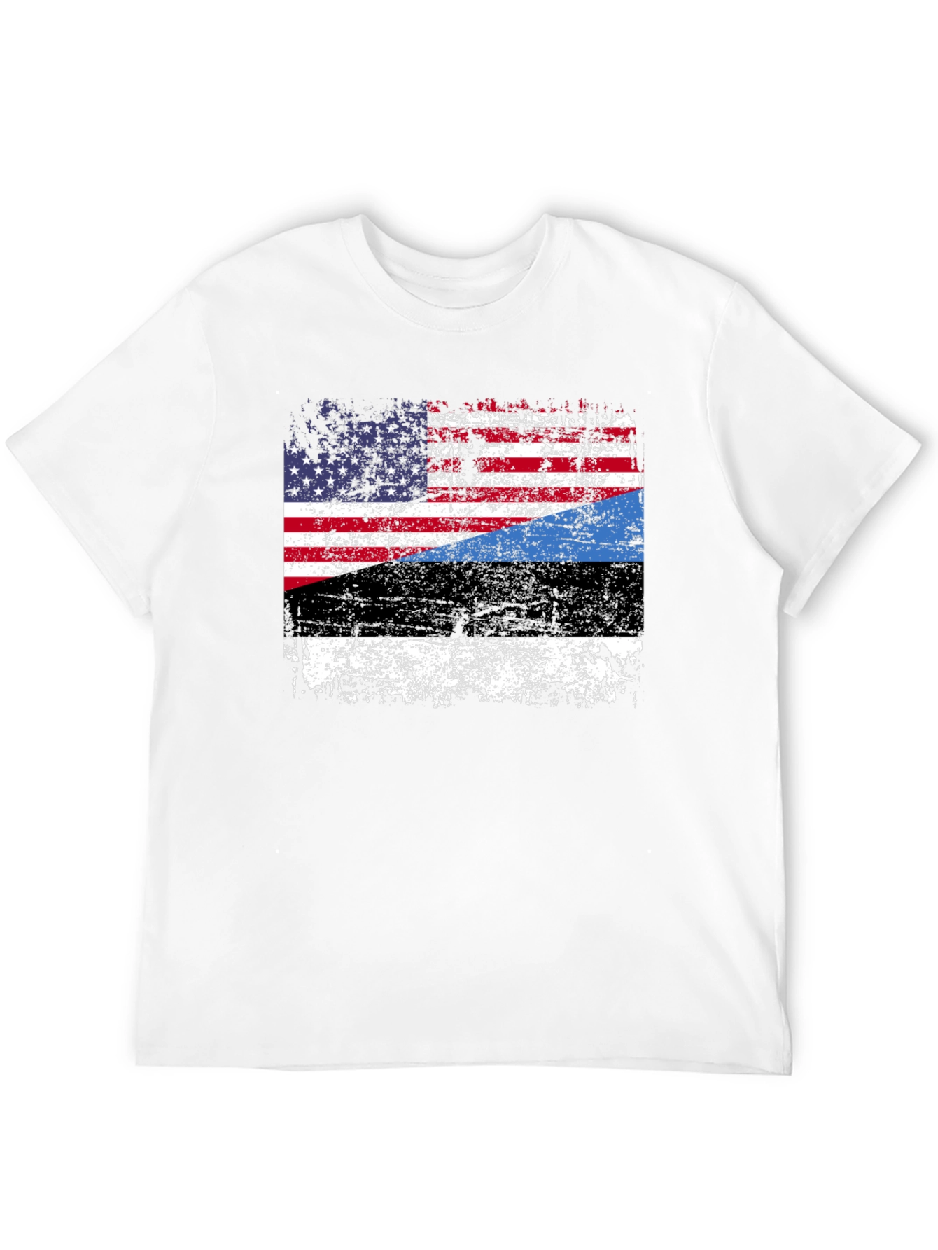 Distressed USA Estonia Flag Graphic T-Shirt