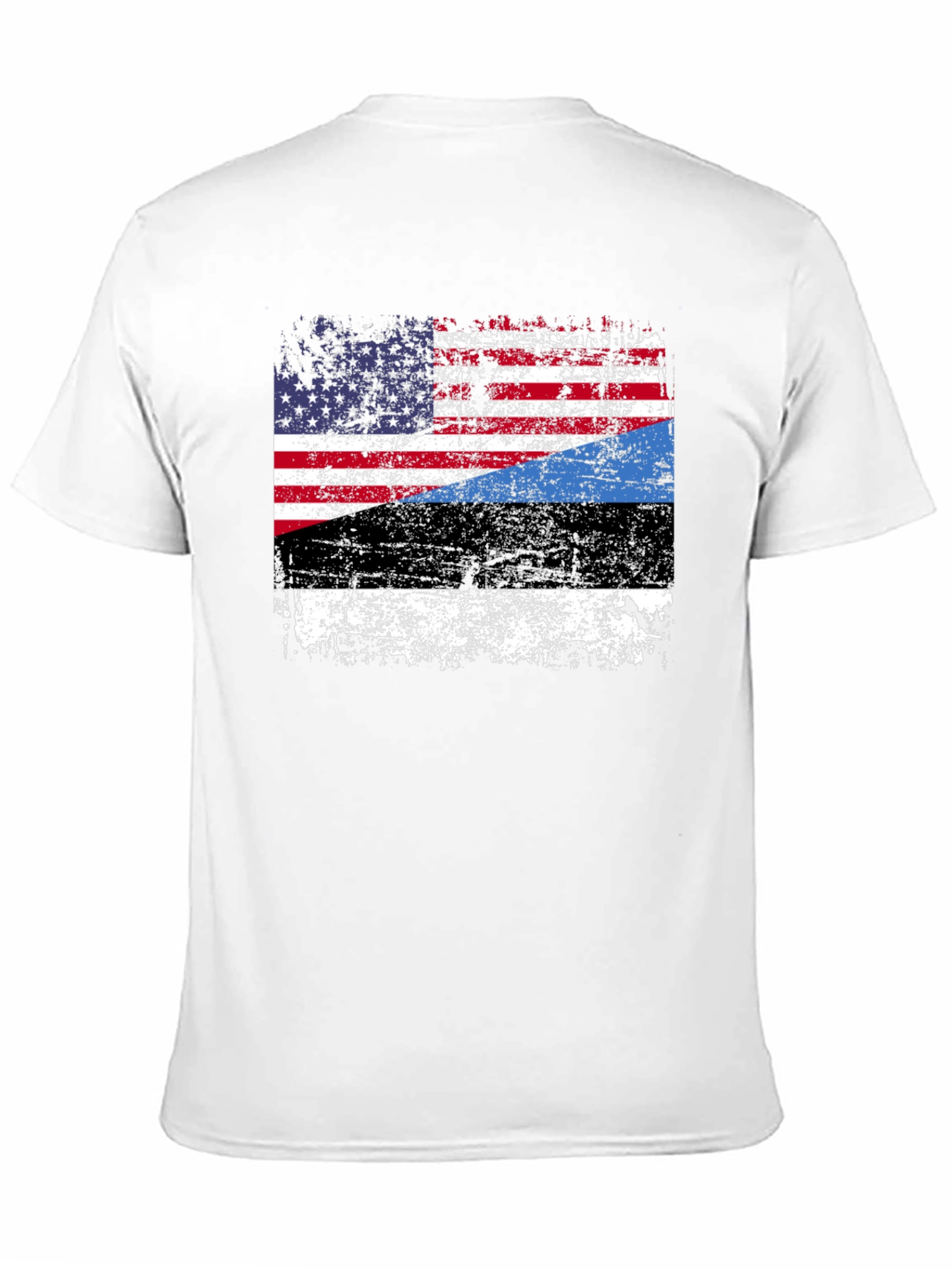 Distressed USA Estonia Flag Graphic T-Shirt