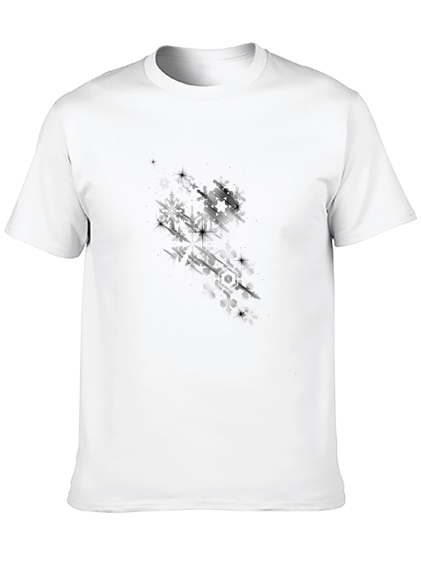 Mens Black Graphic Tee - Abstract Star Design