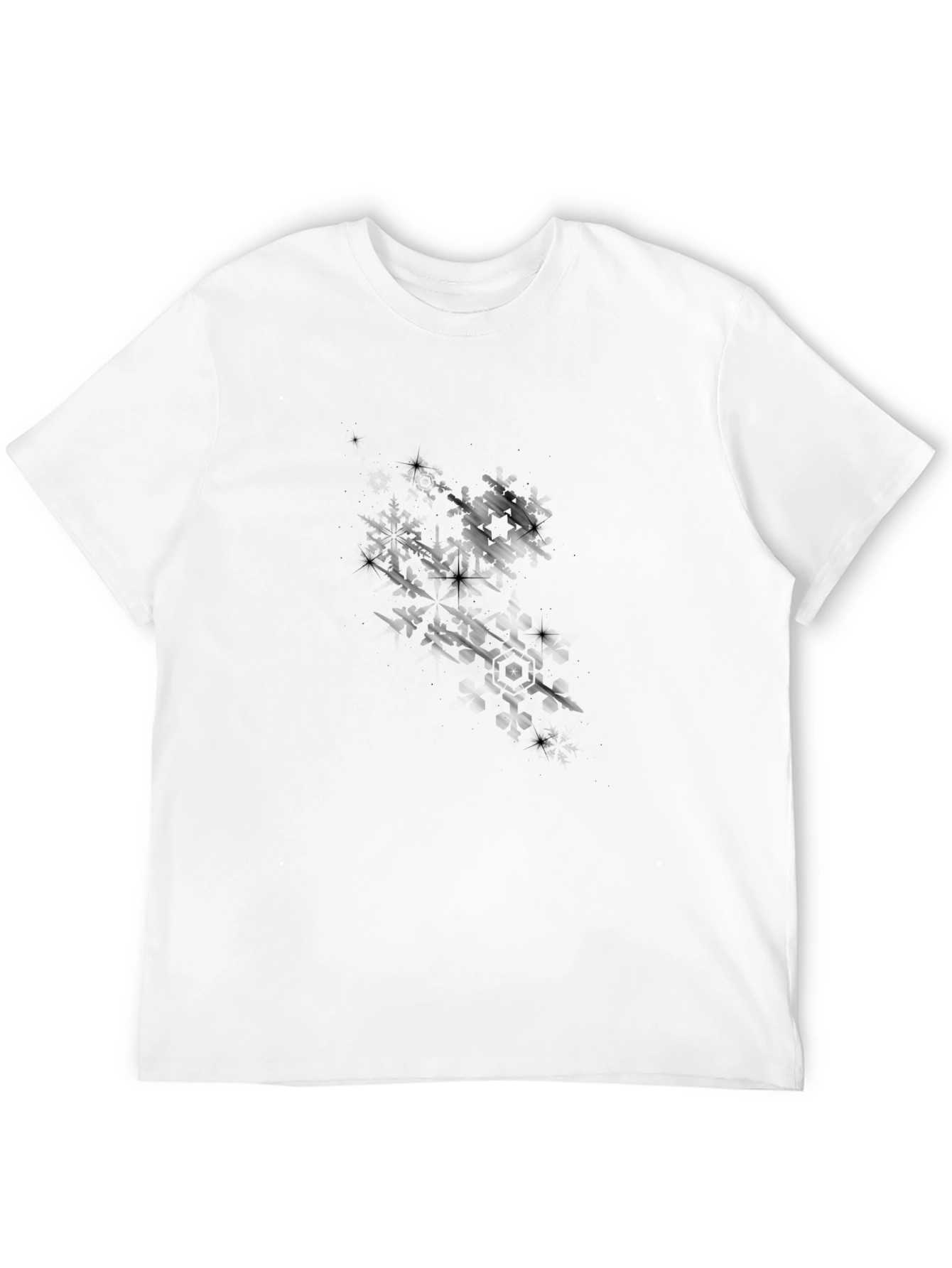 Mens Black Graphic Tee - Abstract Star Design