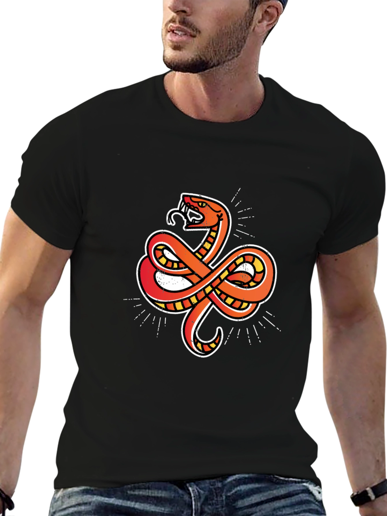 Cool Snake Graphic T-Shirt - Classic Black Tee