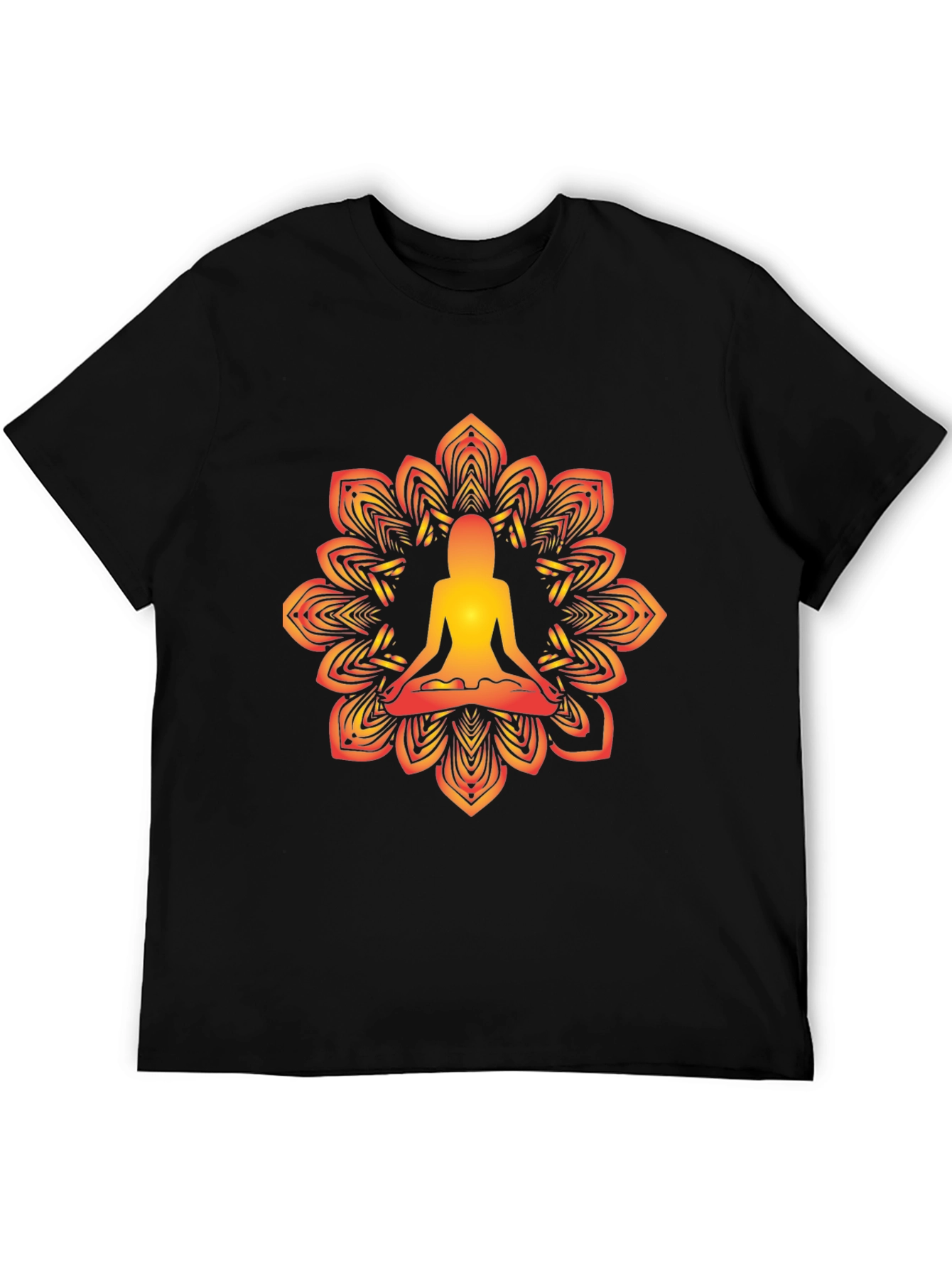 Yoga Mandala Graphic Black T-Shirt