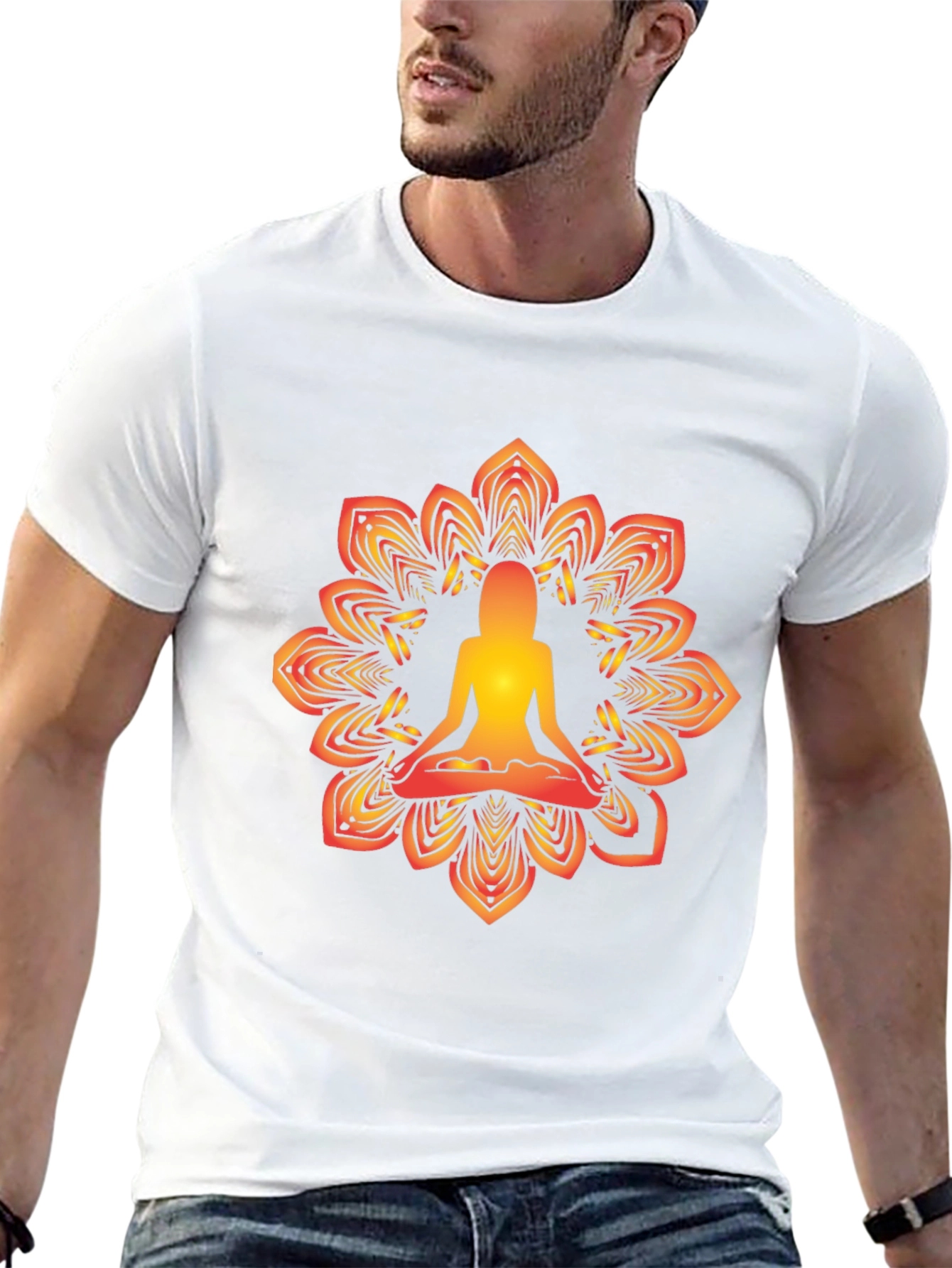 Yoga Mandala Graphic Black T-Shirt