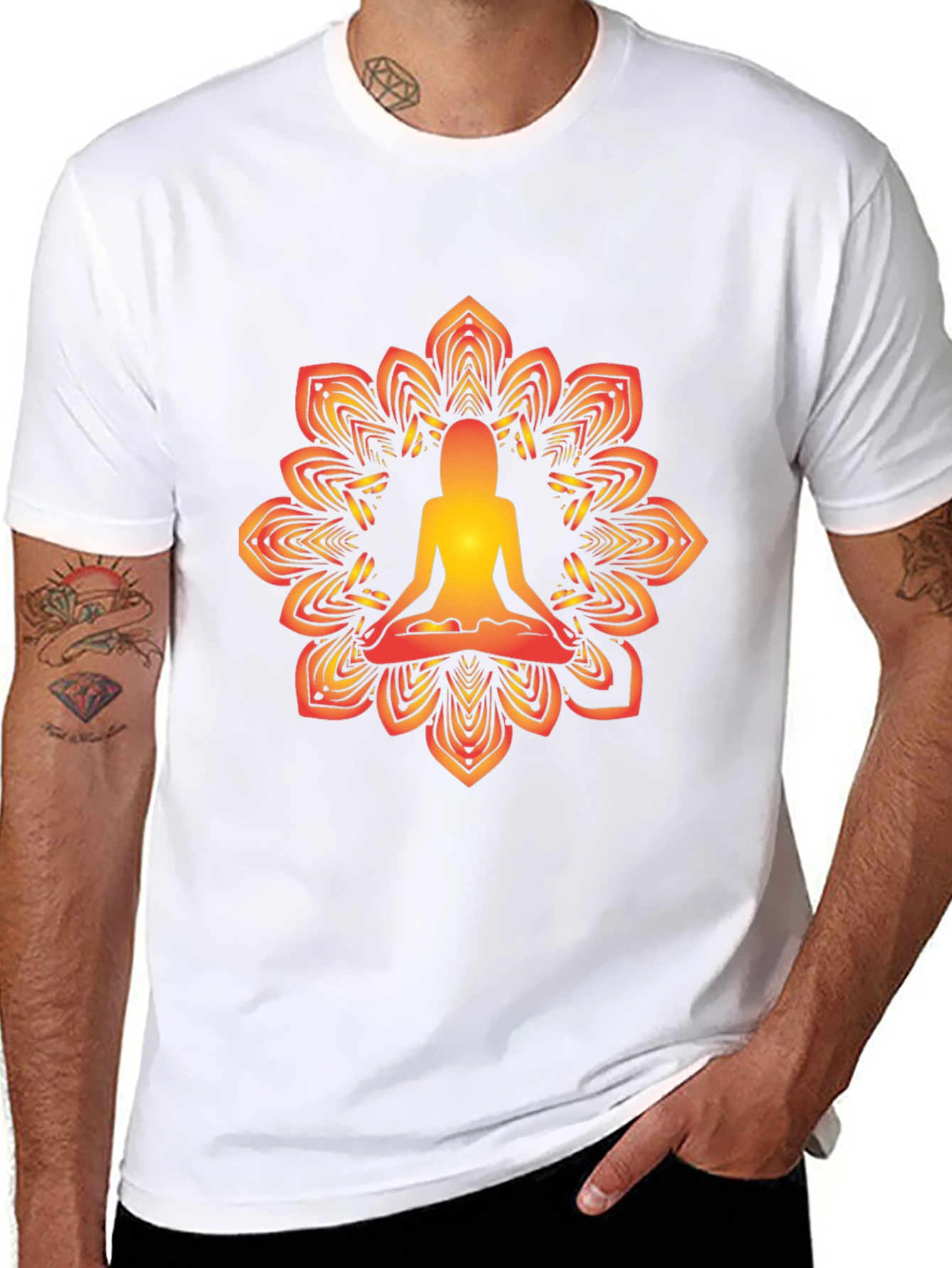 Yoga Mandala Graphic Black T-Shirt