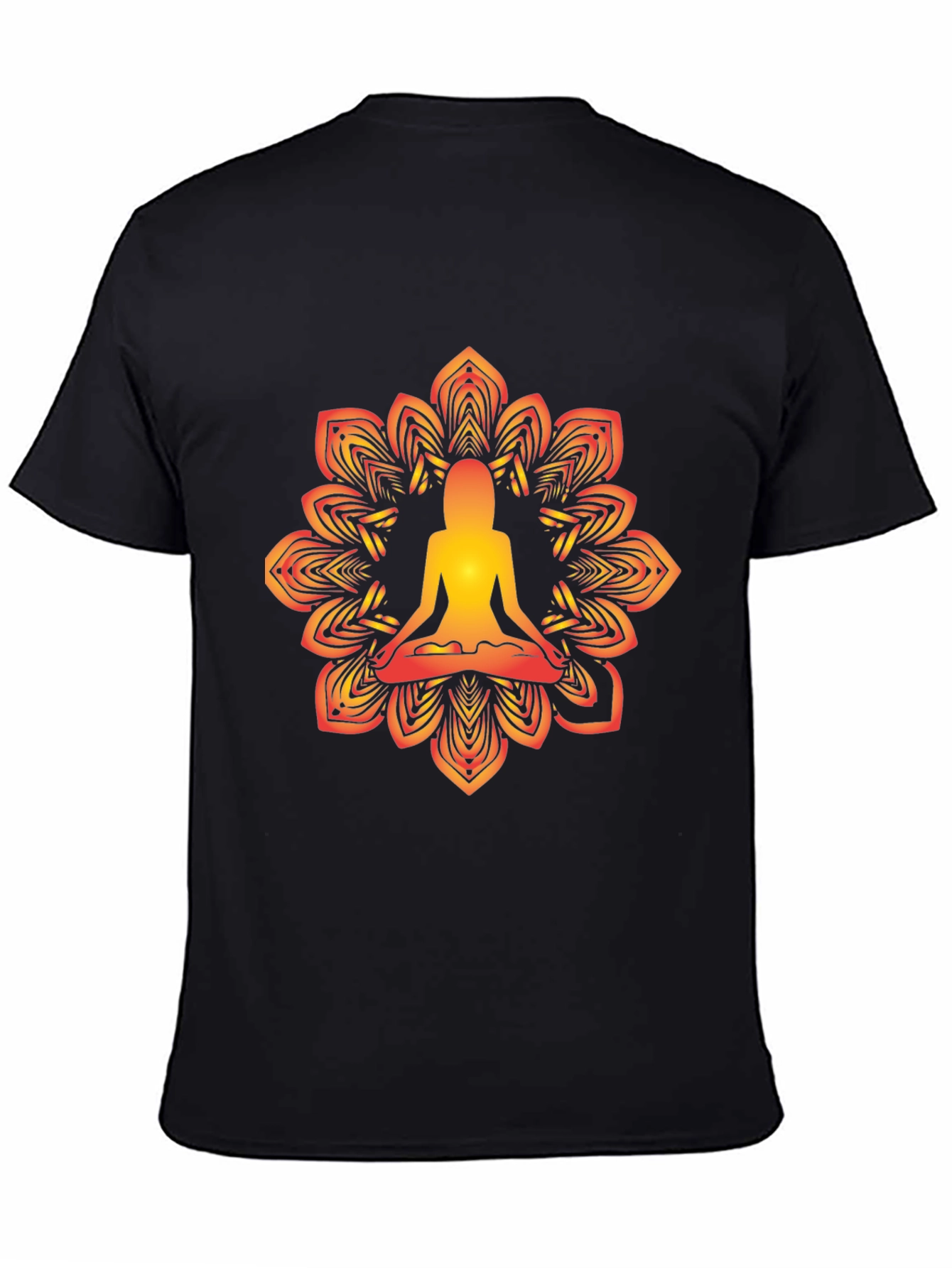 Yoga Mandala Graphic Black T-Shirt
