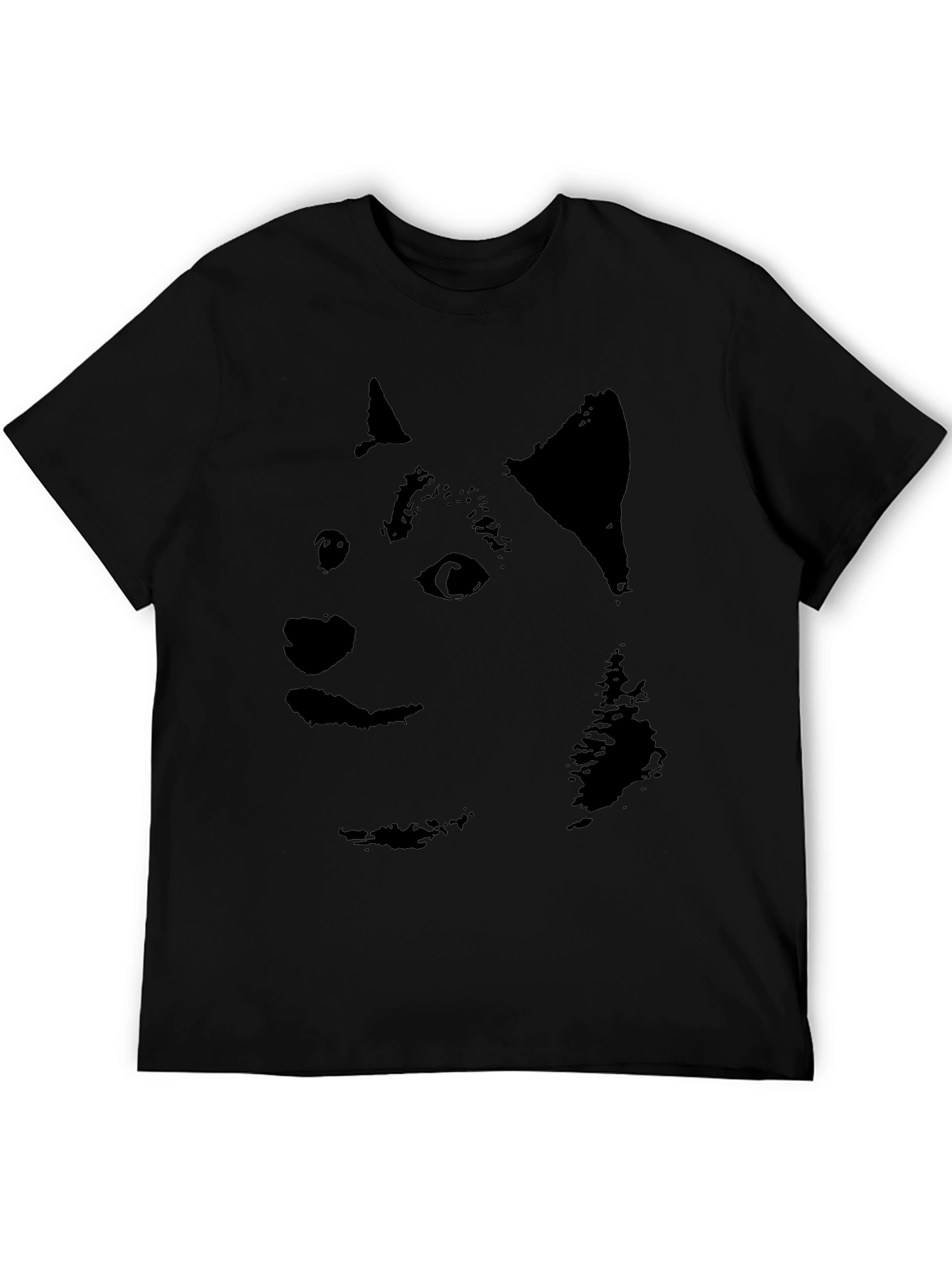Doge Face Graphic T-Shirt - Black