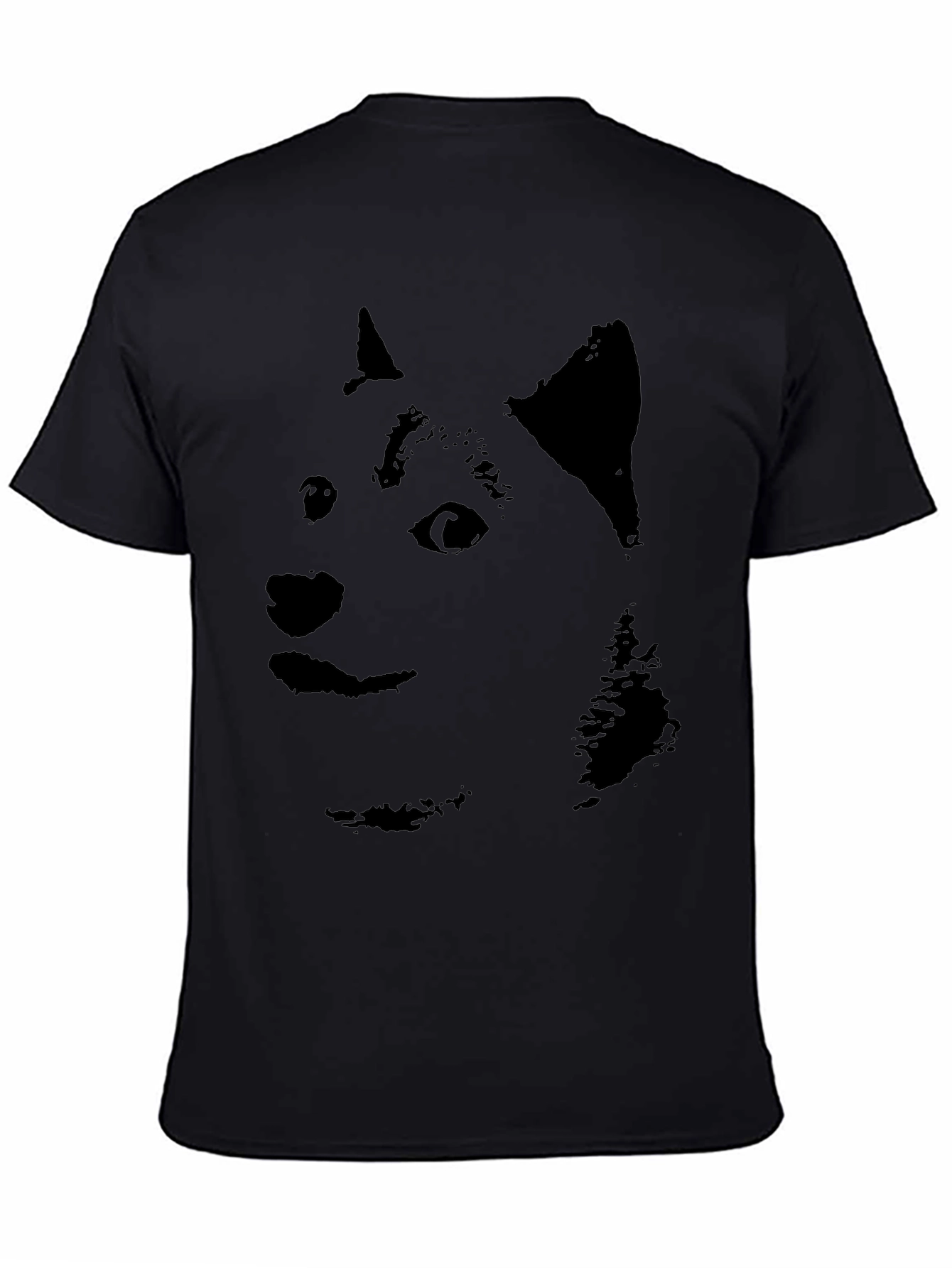 Doge Face Graphic T-Shirt - Black