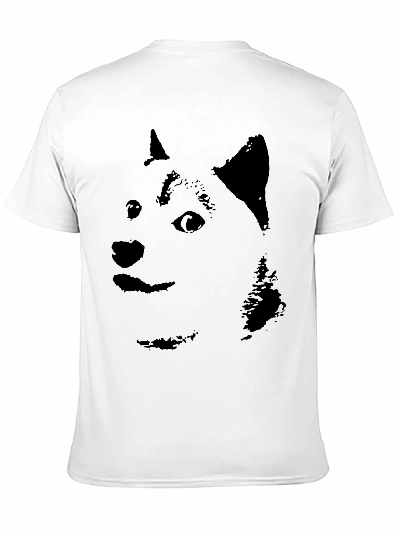 Doge Face Graphic T-Shirt - Black