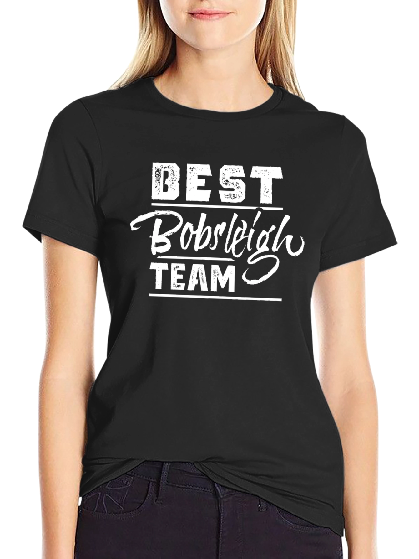 Best Bobsleigh Team Graphic T-Shirt - Black