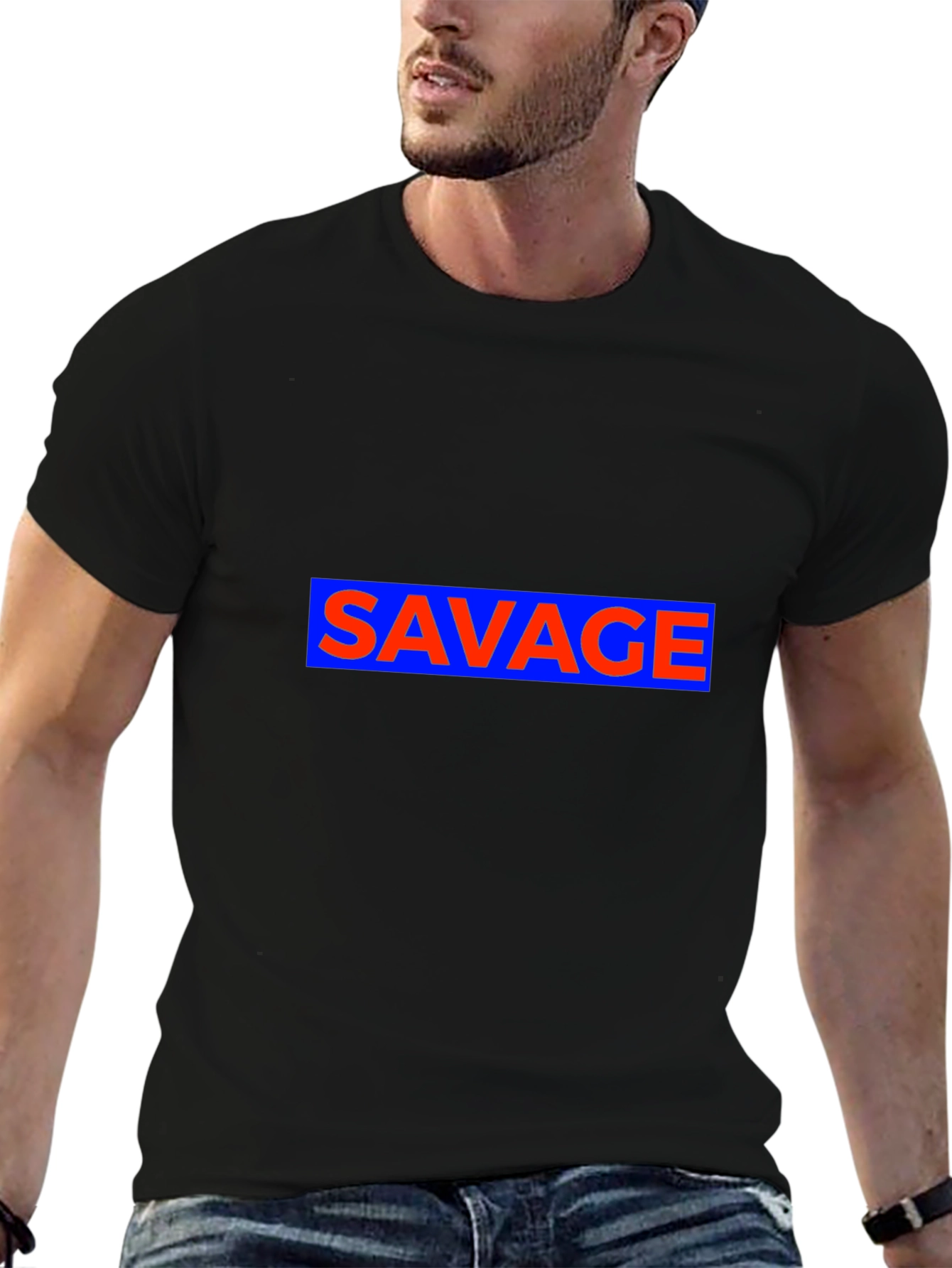 Savage Graphic Print Tee - Casual Style