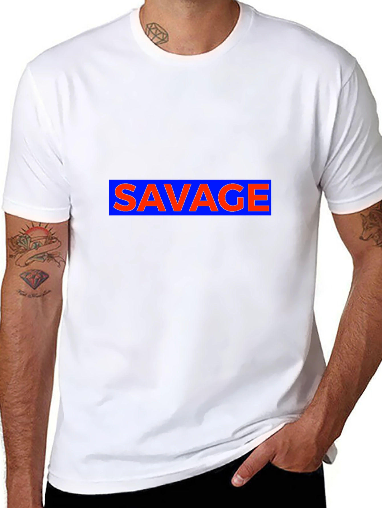 Savage Graphic Print Tee - Casual Style