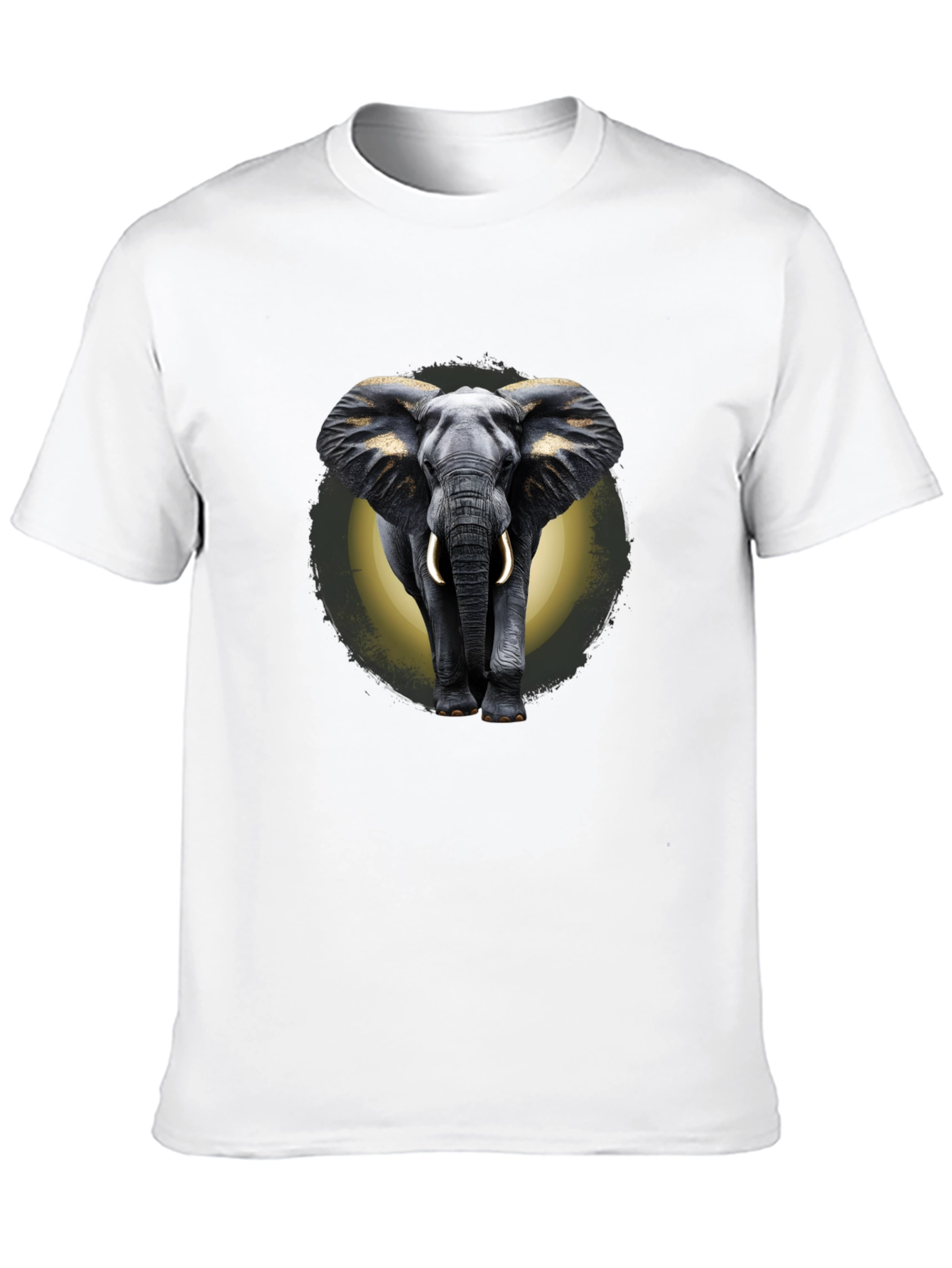 Elephant Graphic Print Crew Neck T-Shirt