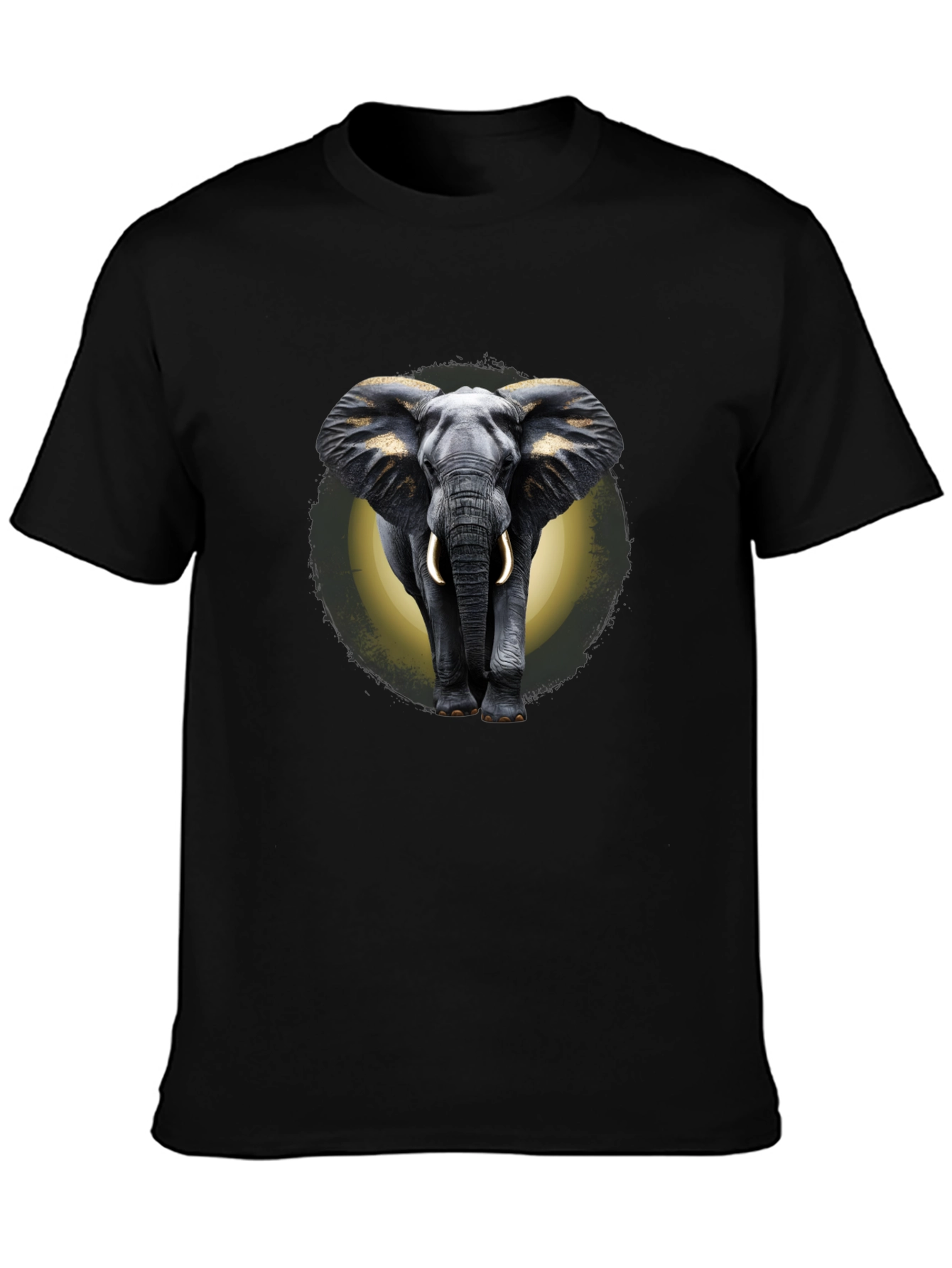 Elephant Graphic Print Crew Neck T-Shirt