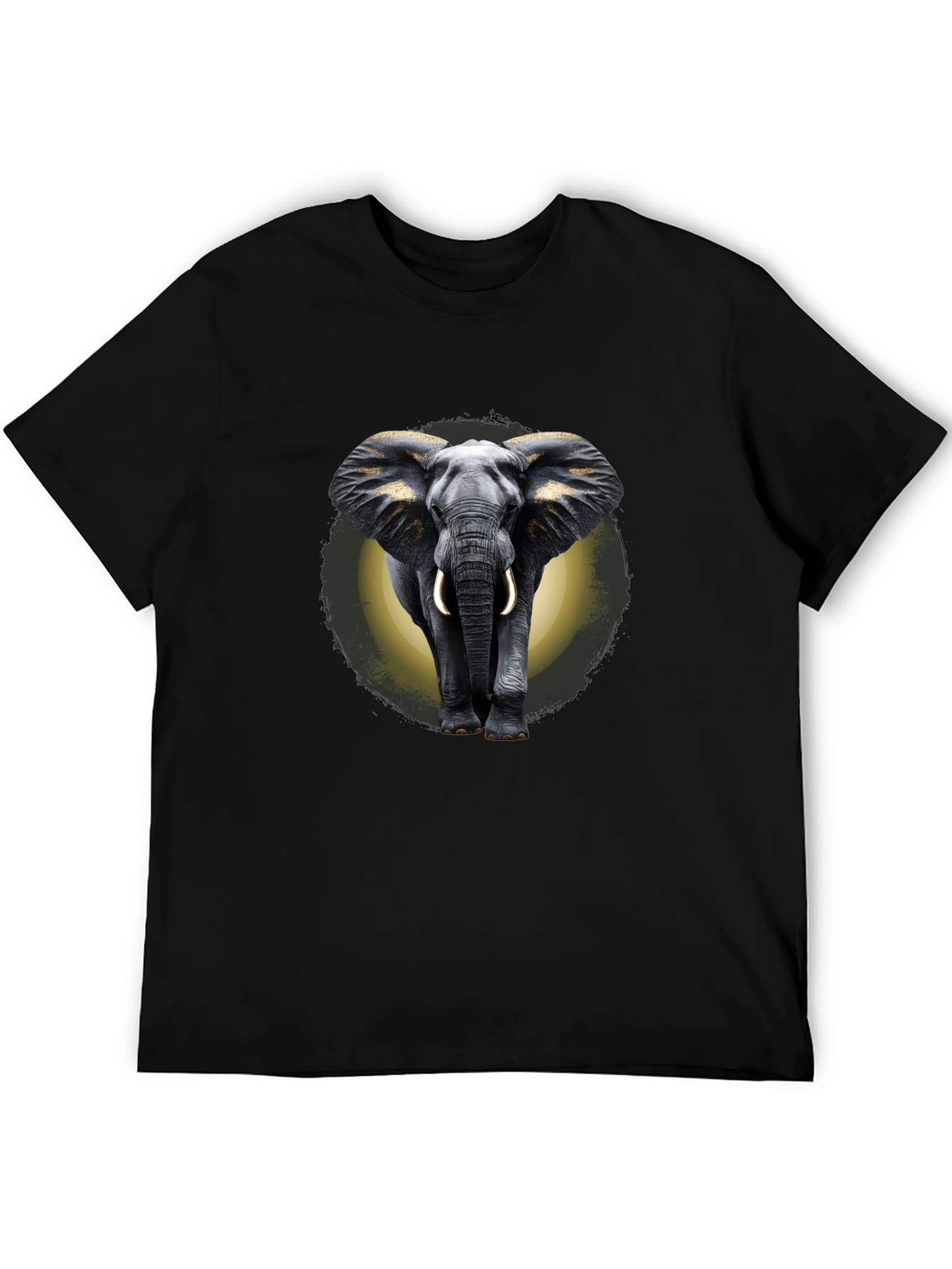 Elephant Graphic Print Crew Neck T-Shirt