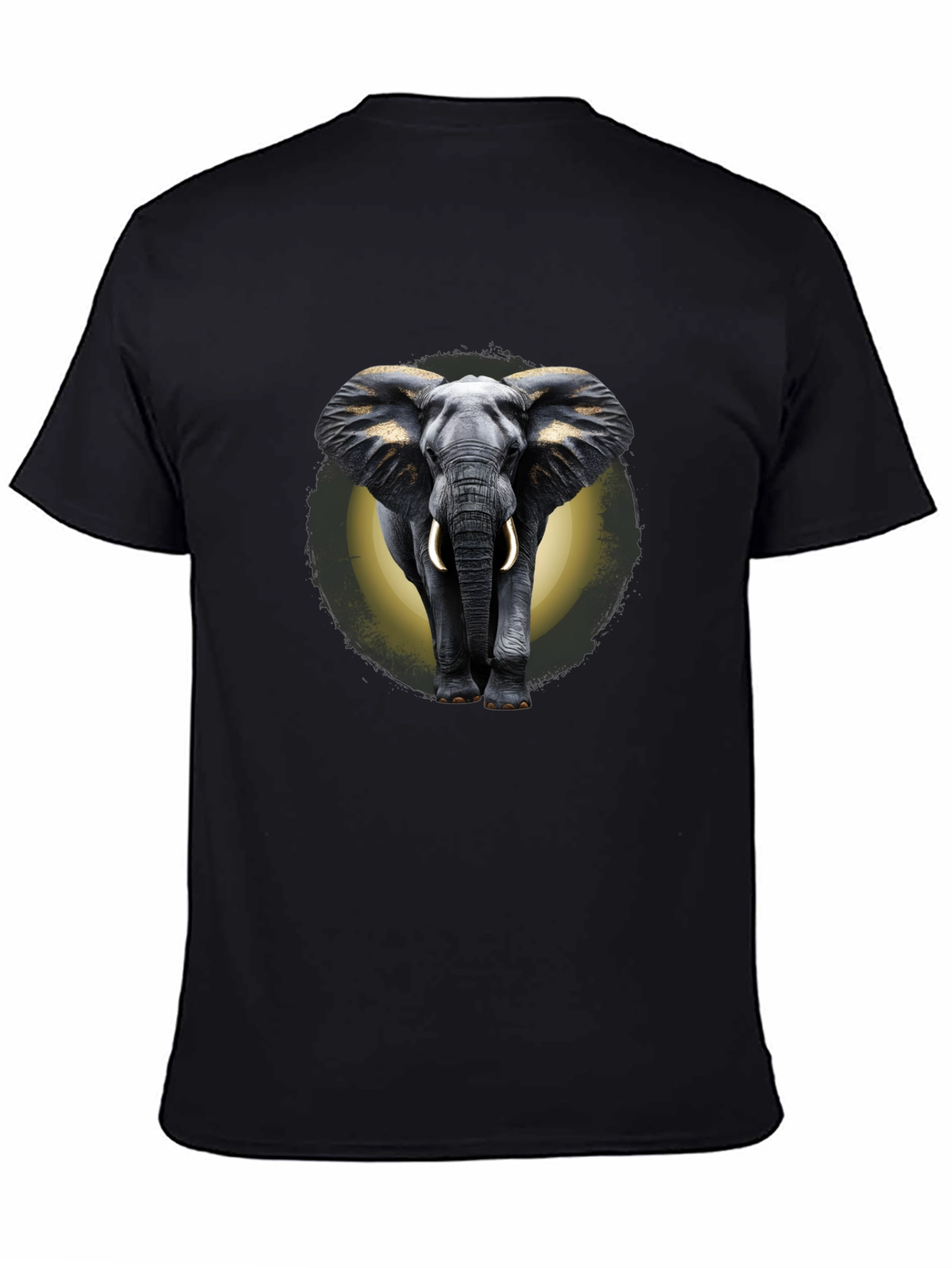 Elephant Graphic Print Crew Neck T-Shirt