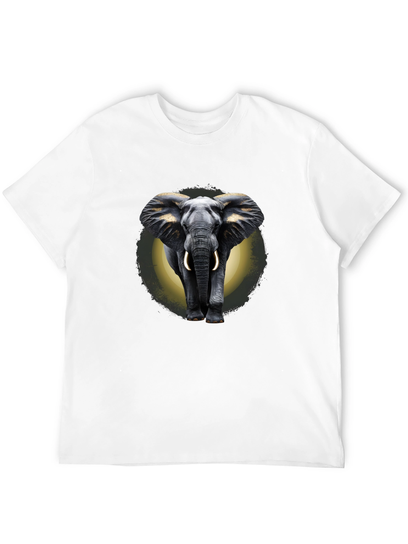 Elephant Graphic Print Crew Neck T-Shirt
