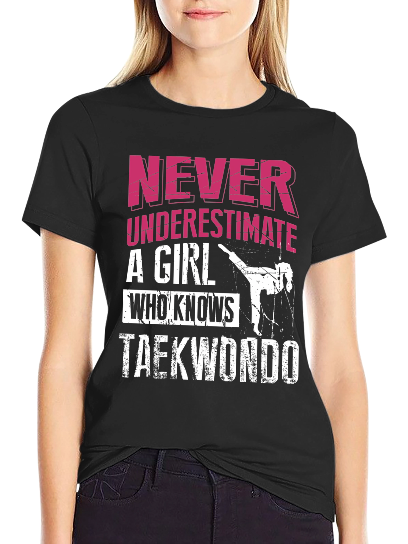 Never Underestimate Taekwondo Girl T-Shirt