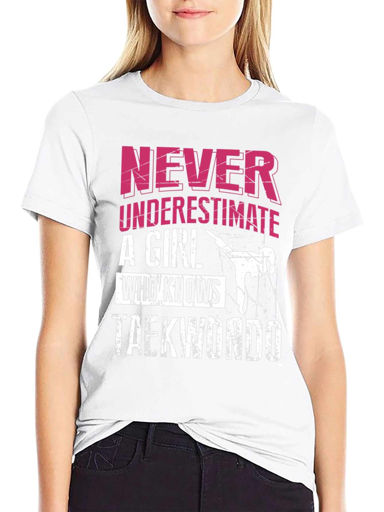 Never Underestimate Taekwondo Girl T-Shirt