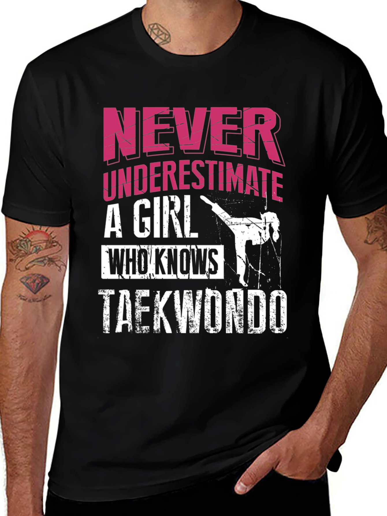 Never Underestimate Taekwondo Girl T-Shirt