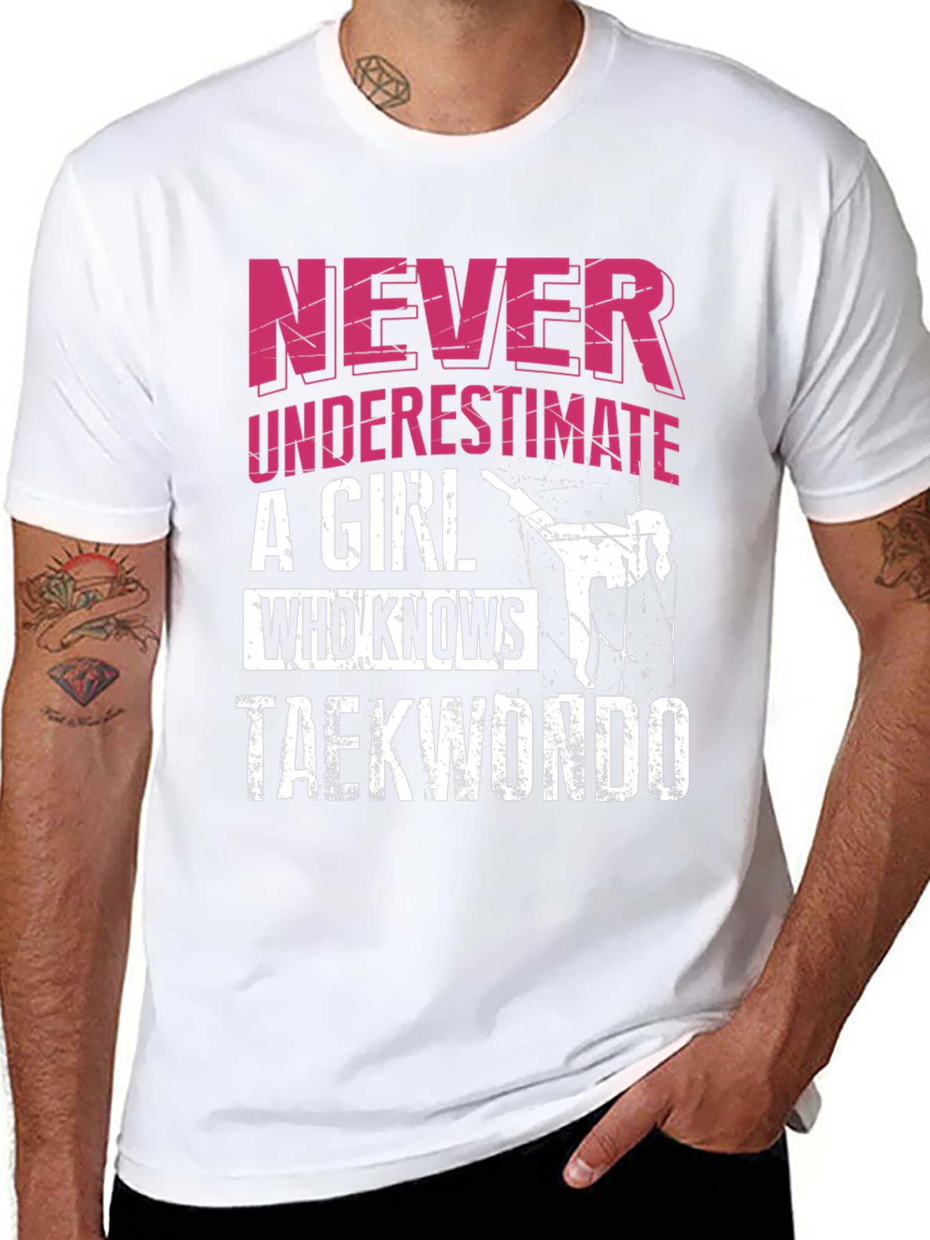 Never Underestimate Taekwondo Girl T-Shirt