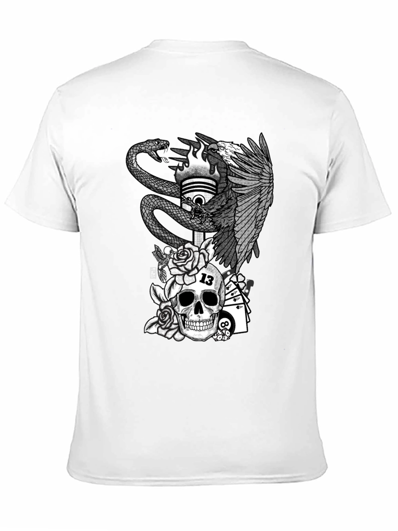 Skull & Eagle Graphic Tee - Mens Black T-Shirt
