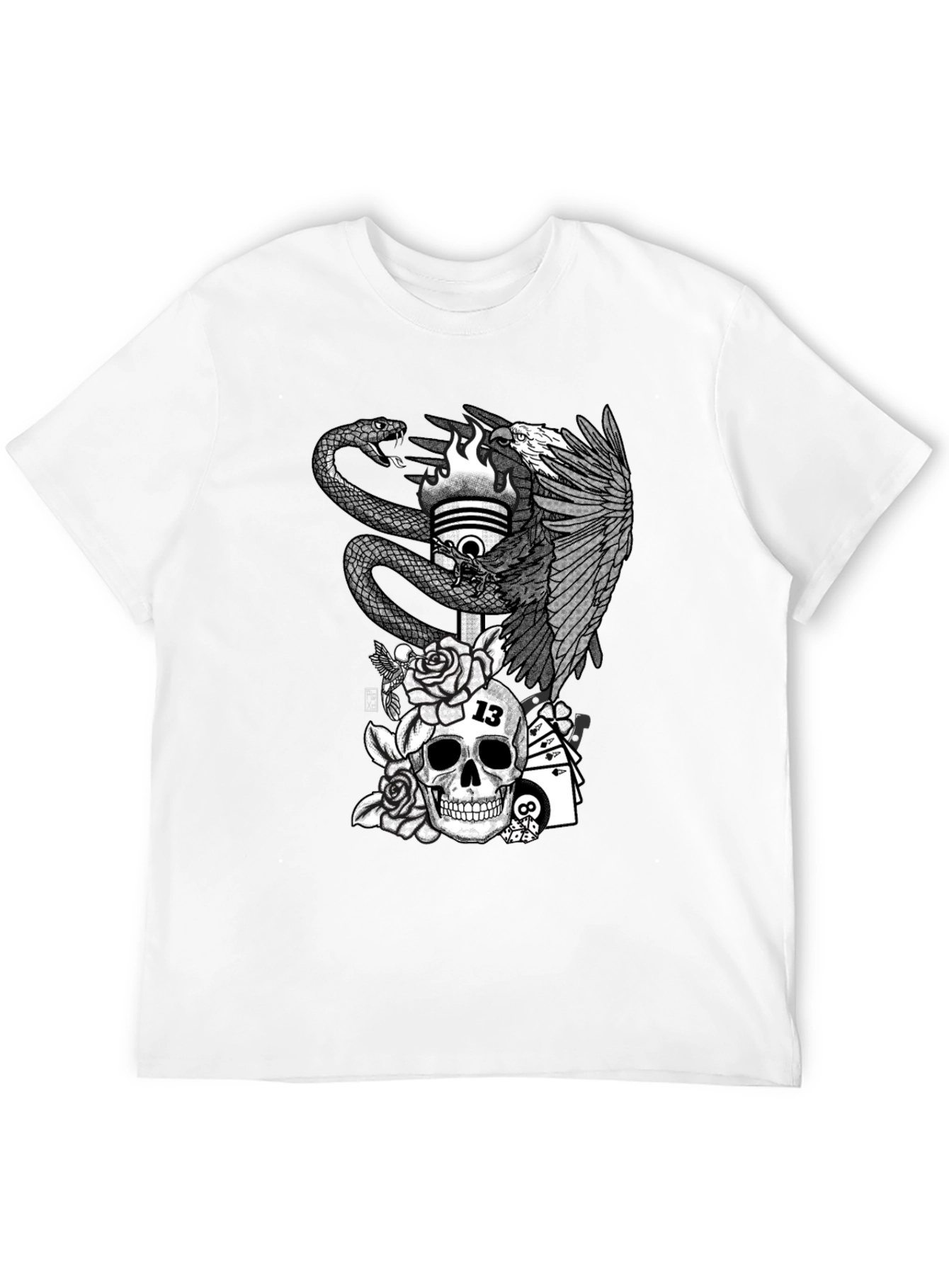 Skull & Eagle Graphic Tee - Mens Black T-Shirt