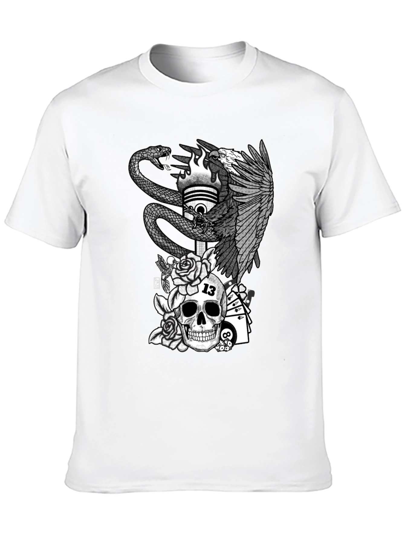 Skull & Eagle Graphic Tee - Mens Black T-Shirt