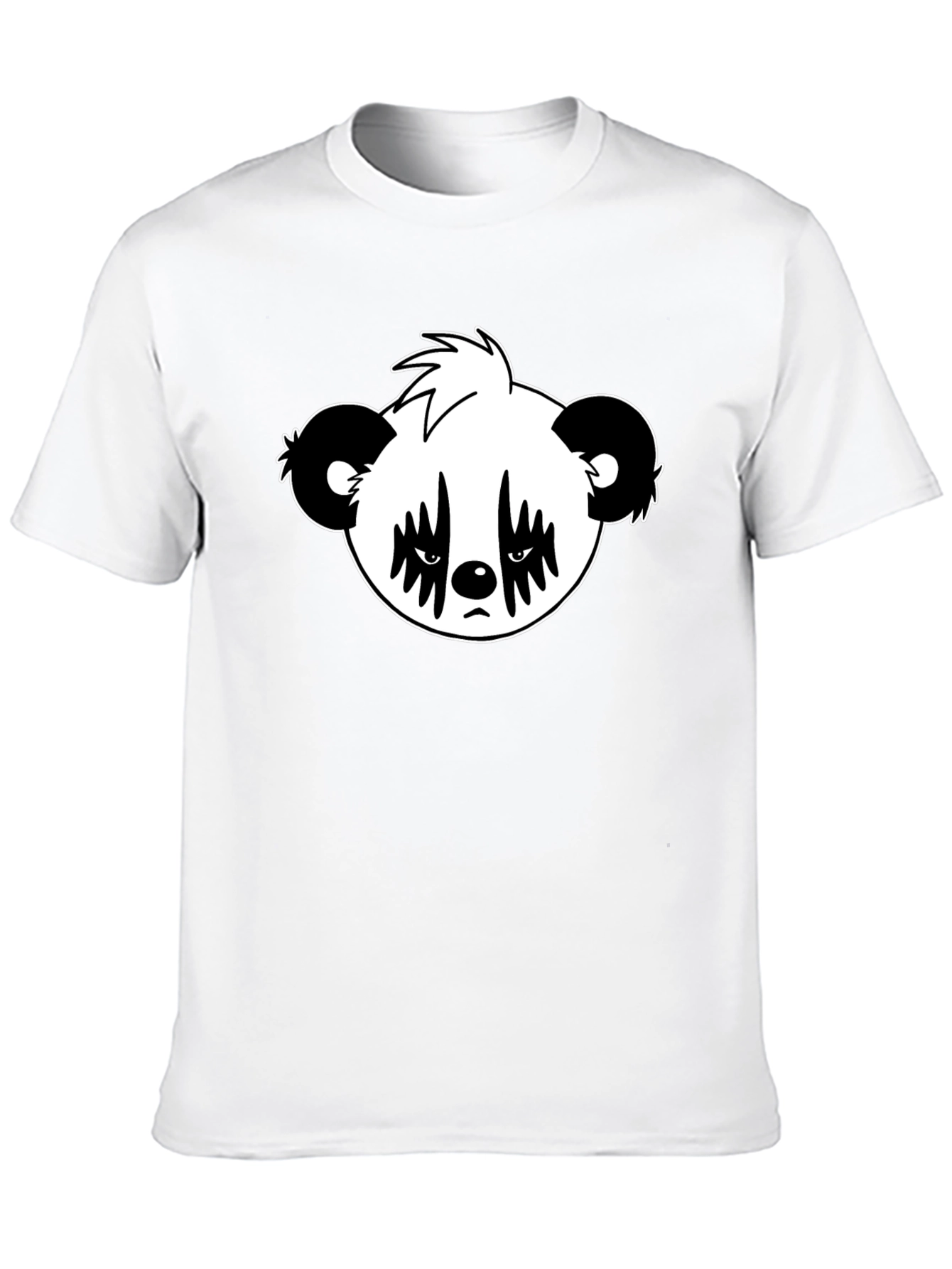 Emo Panda Graphic Black T-Shirt