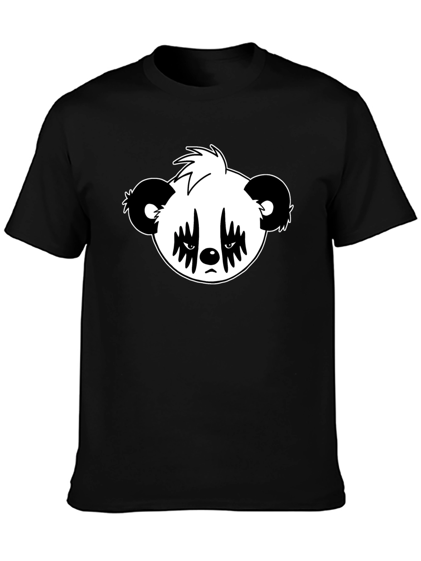 Emo Panda Graphic Black T-Shirt