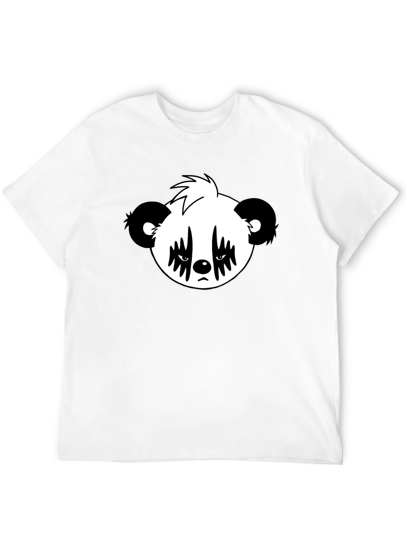 Emo Panda Graphic Black T-Shirt